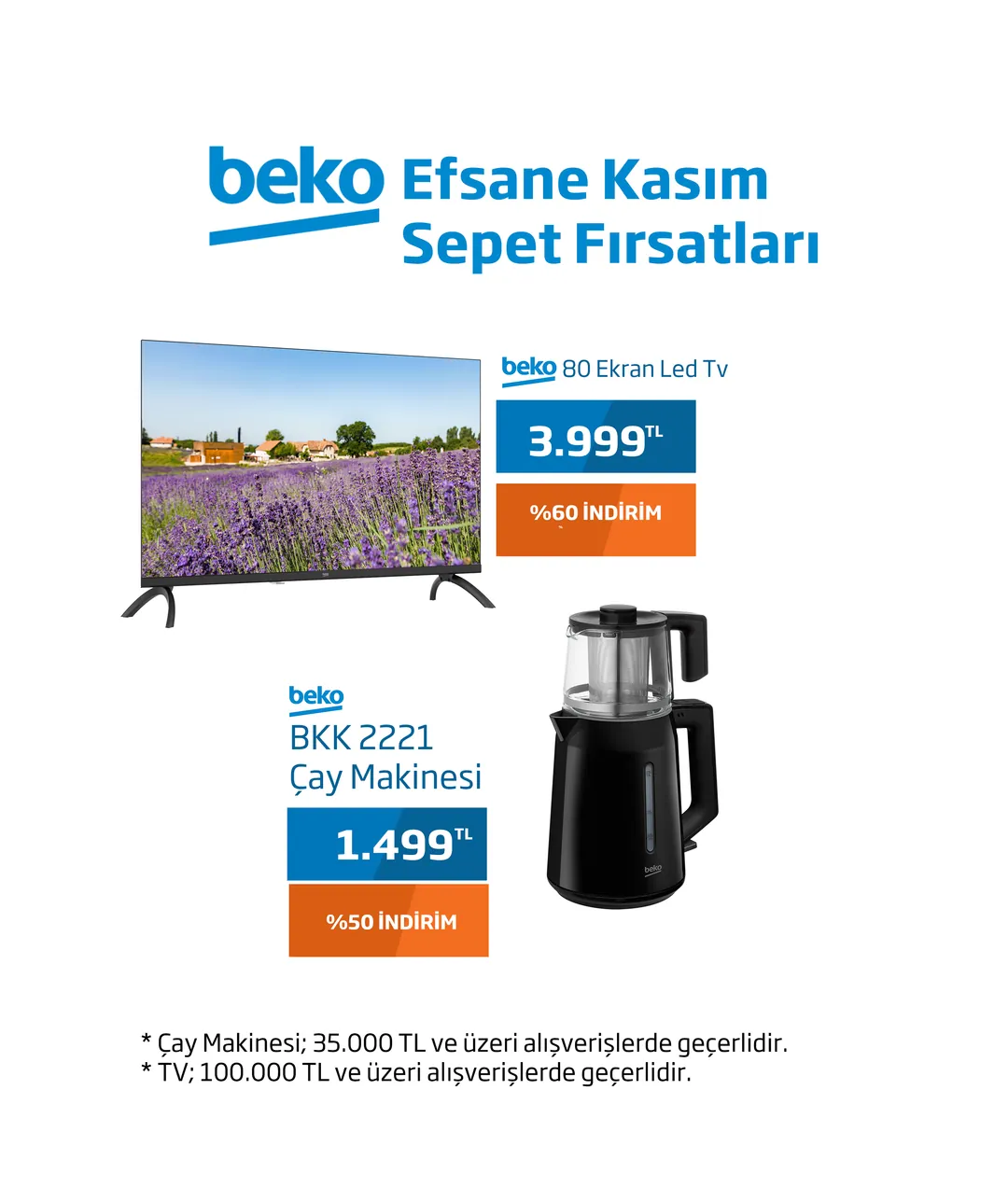 Beko 11-11 Kasım Kampanyası 31 Aralık 2025 tarihine kadar sadece bekoyetkilisatici.com online satışa özel devam edecektir.