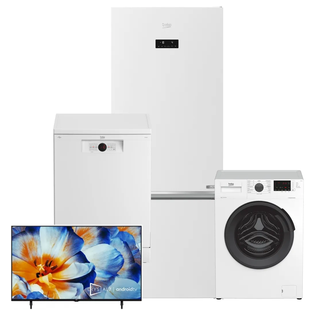 Beko Premium Modern 4'lü Çeyiz ve Düğün Paketi 2026 (Buzdolabı +Çamaşır+Bulaşık +TV)