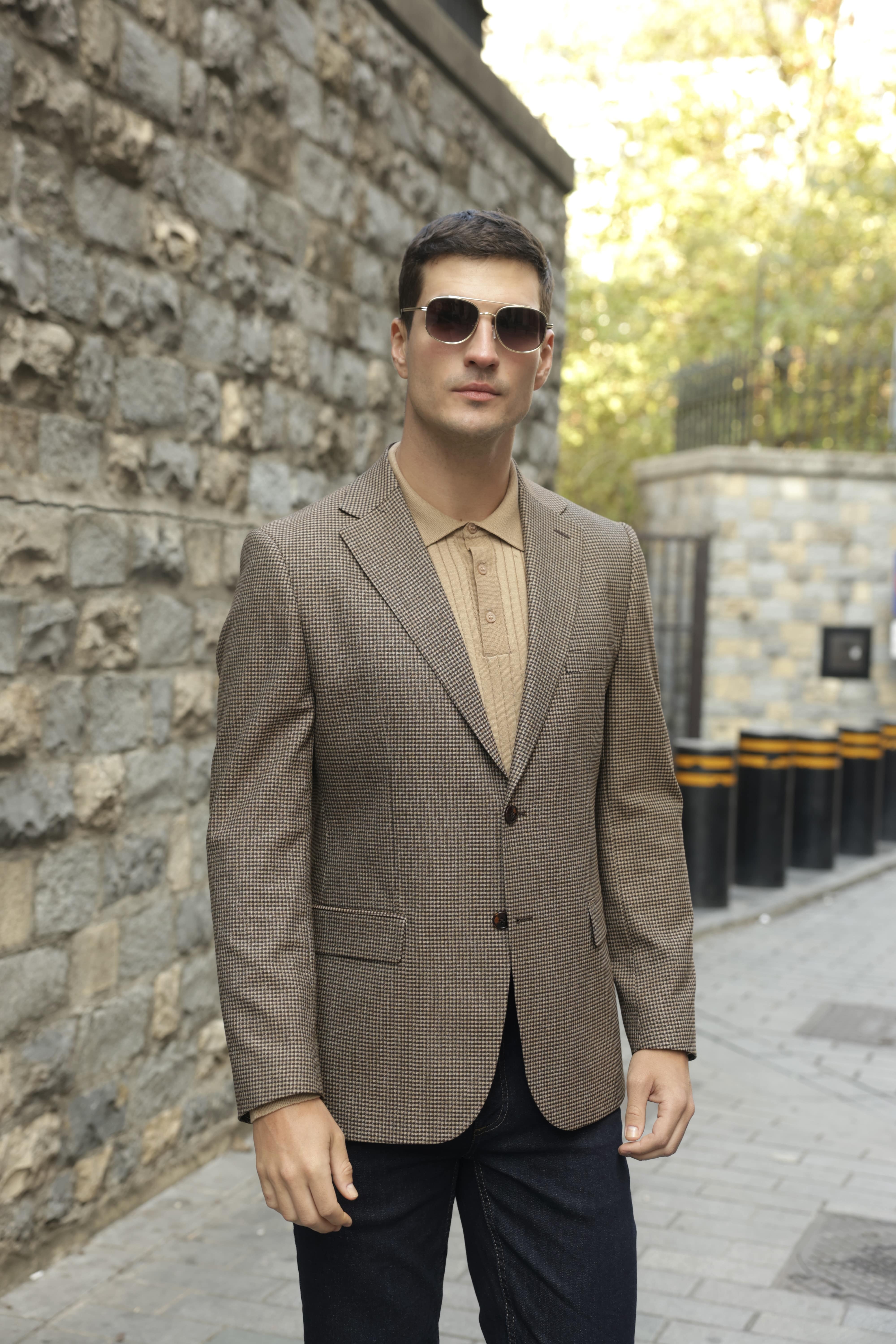 Erkek Kahverengi Flanel Ceket