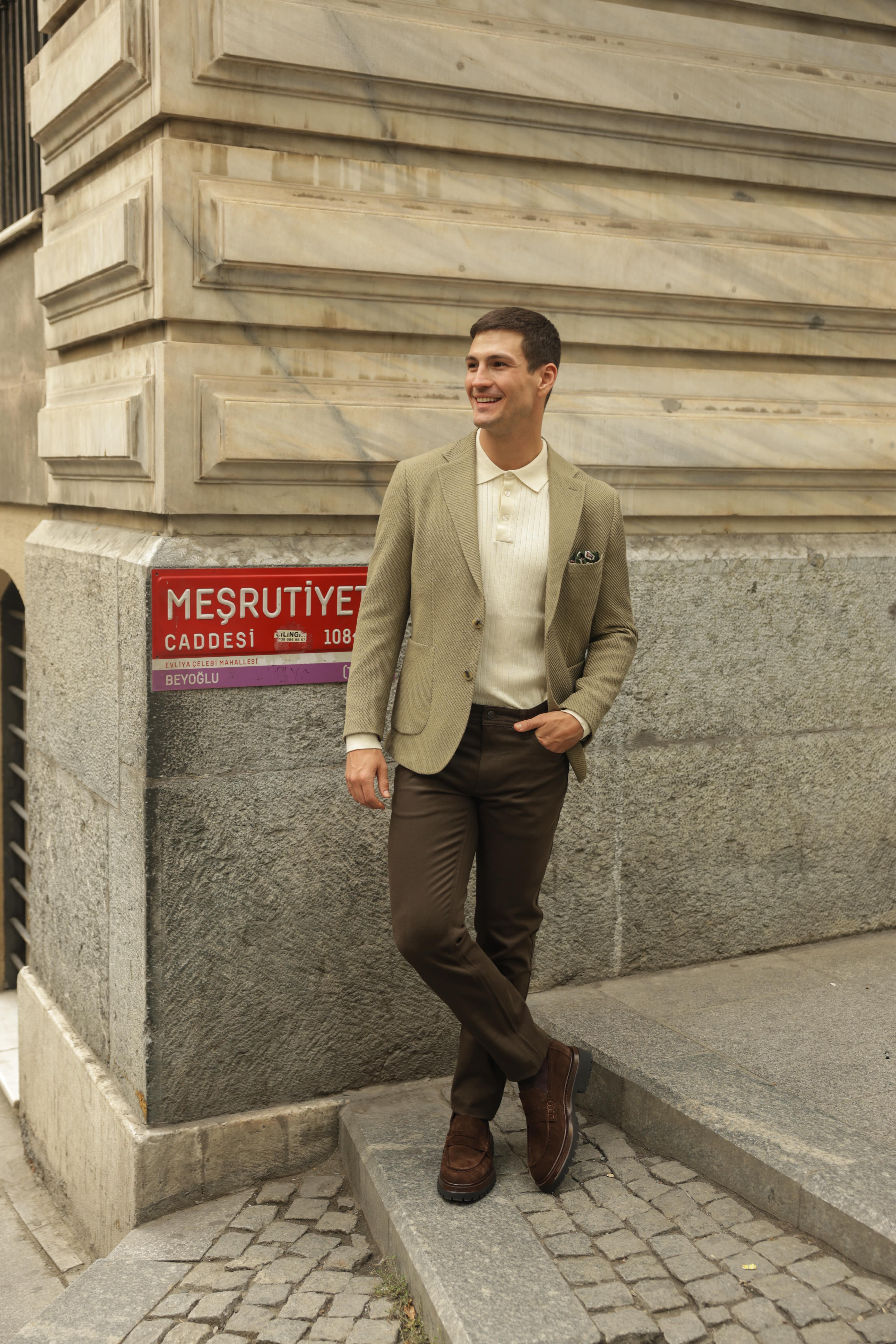 Erkek Gofre Dokulu Ceket