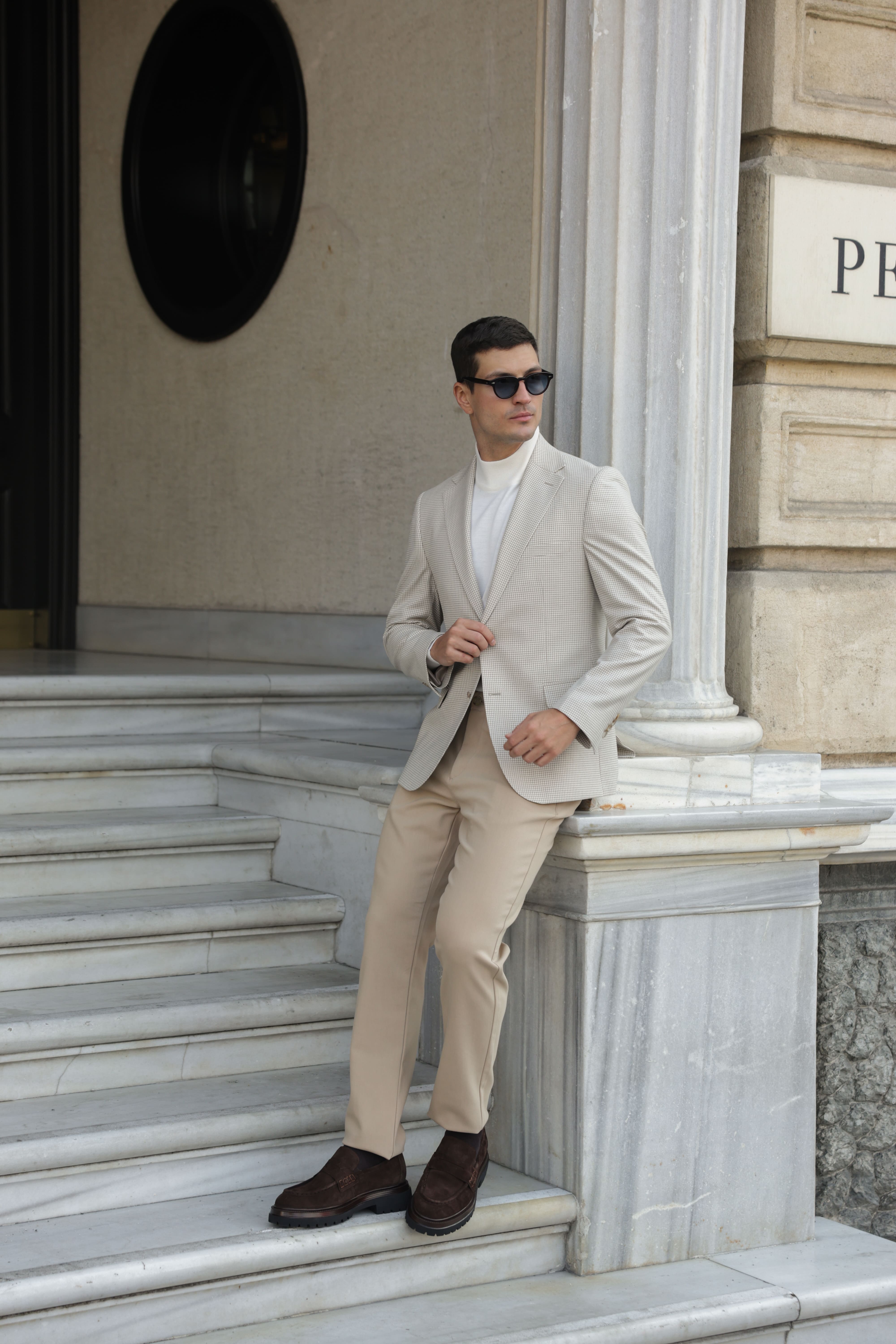 Erkek Krem Flanel Ceket