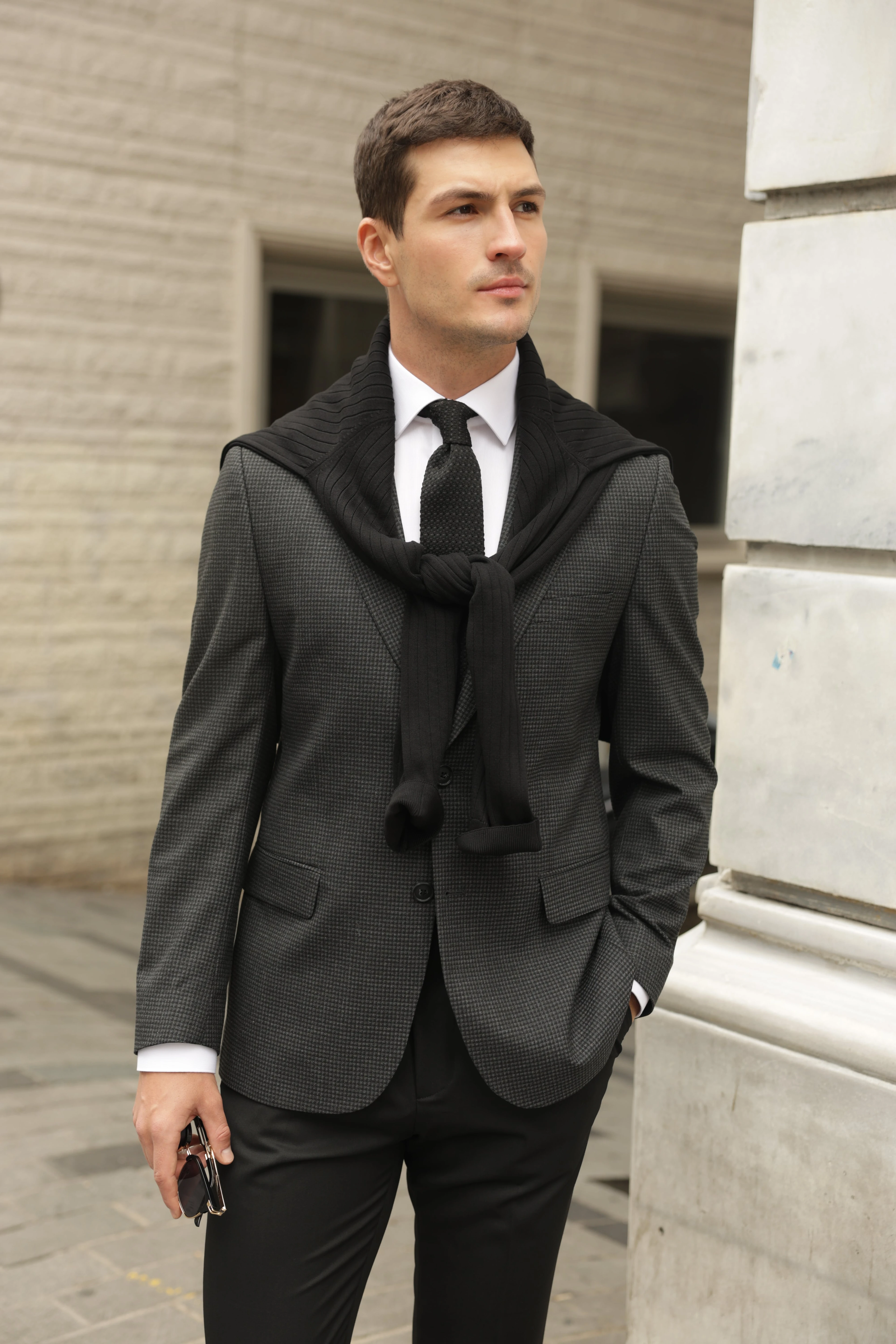 Erkek Siyah Flanel Ceket