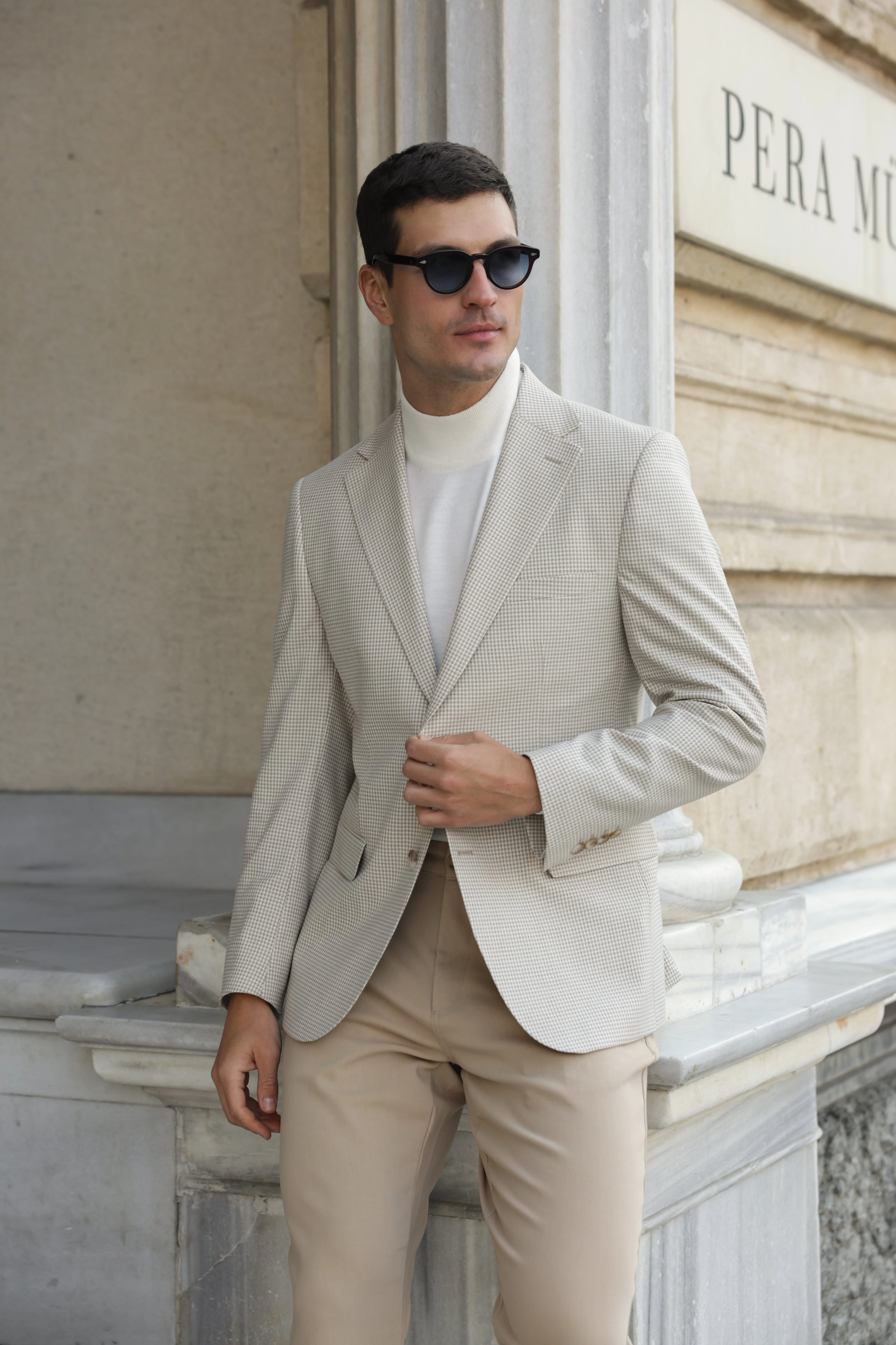 Erkek Krem Flanel Ceket