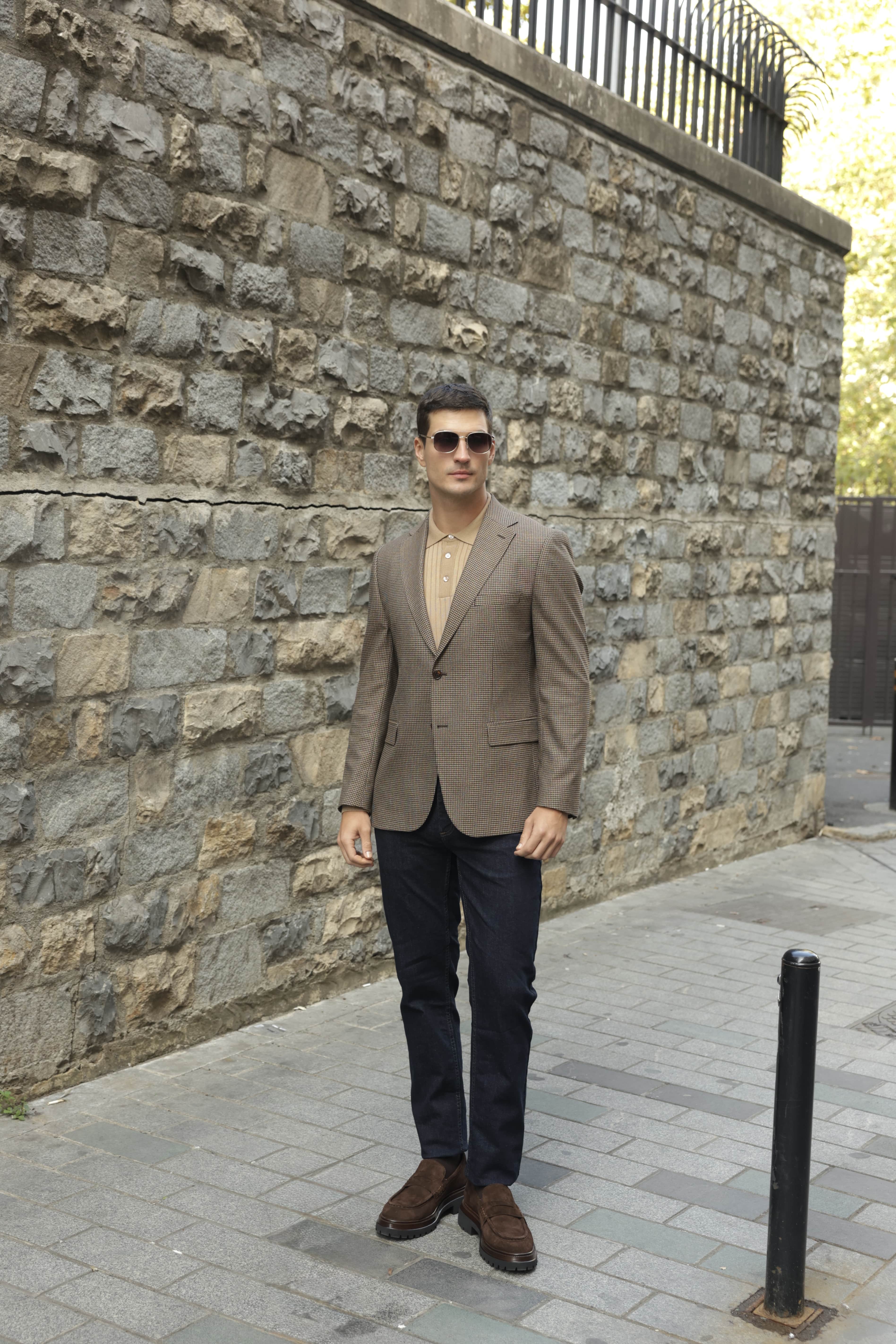 Erkek Kahverengi Flanel Ceket