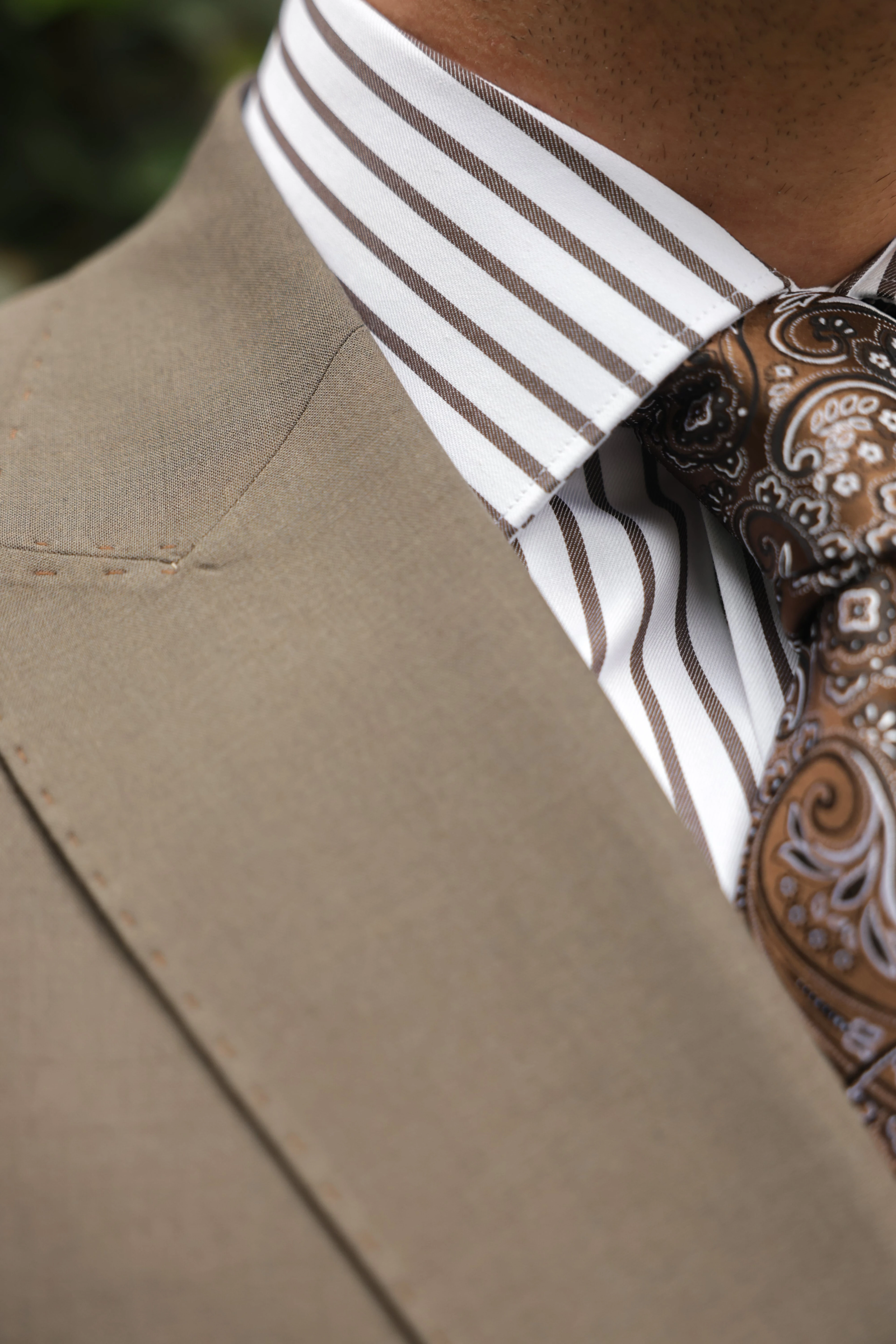 Erkek Açık Kahverengi Kruvaze Takım Elbise