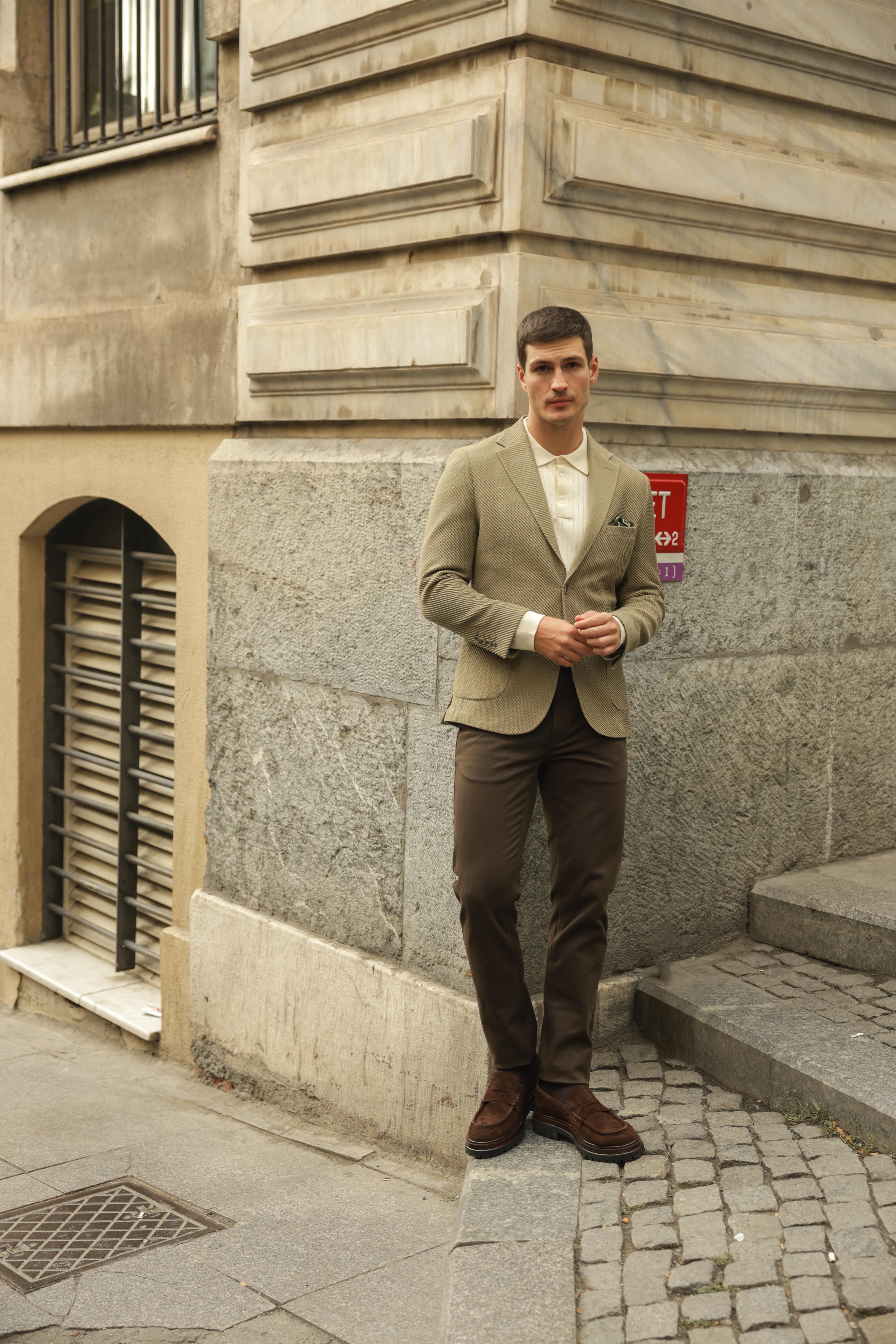 Erkek Gofre Dokulu Ceket