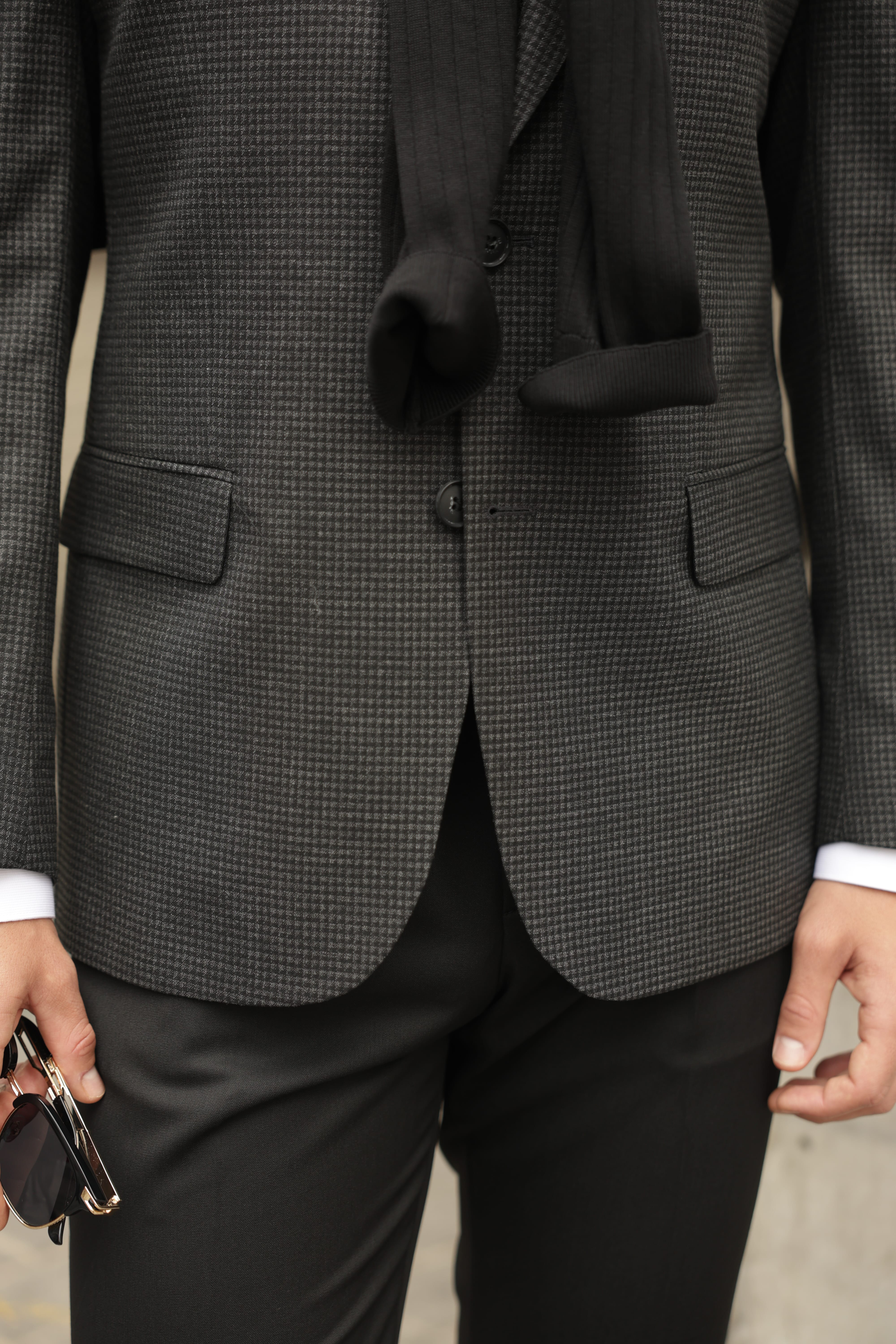 Erkek Siyah Flanel Ceket