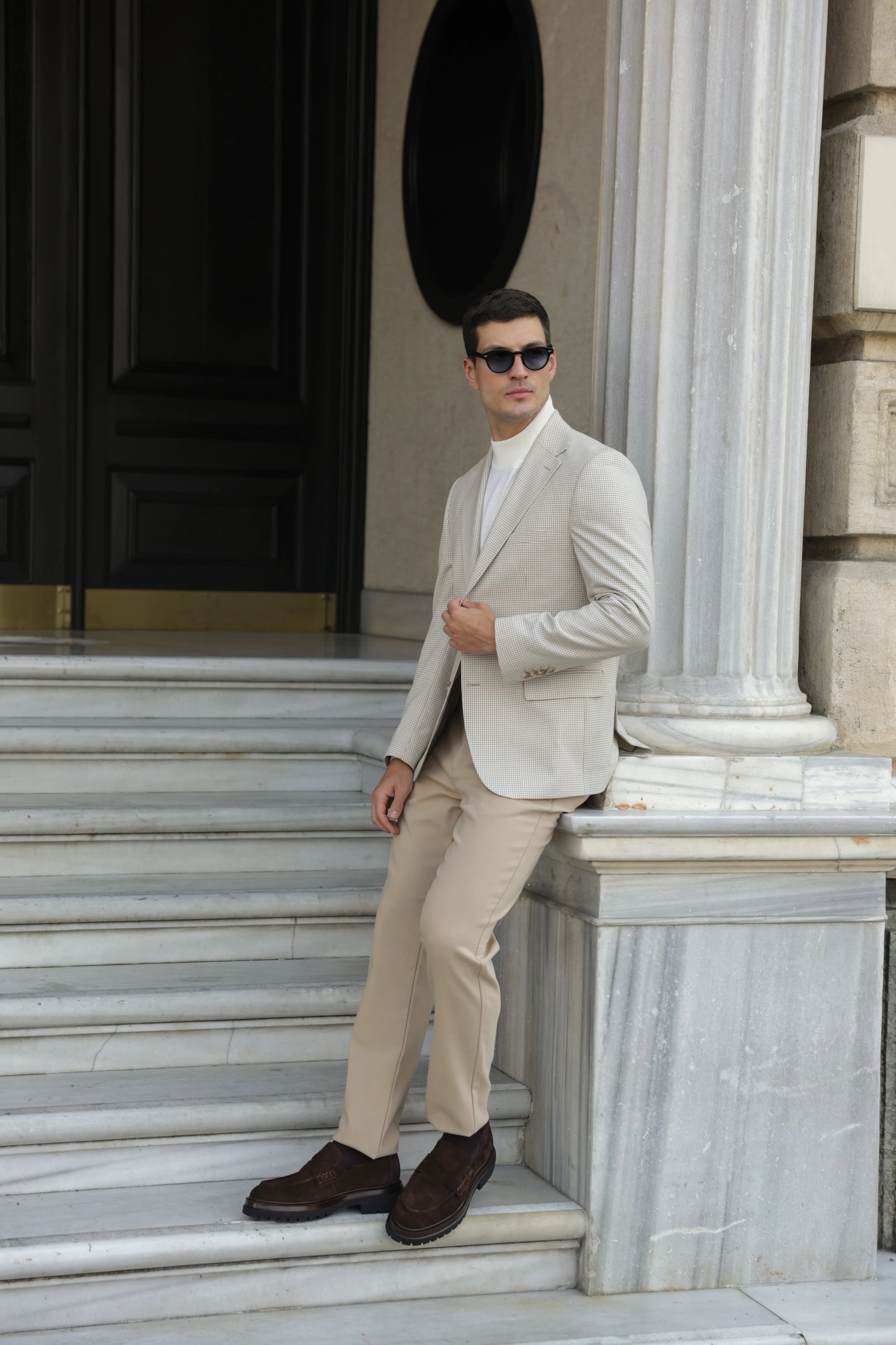 Erkek Krem Flanel Ceket