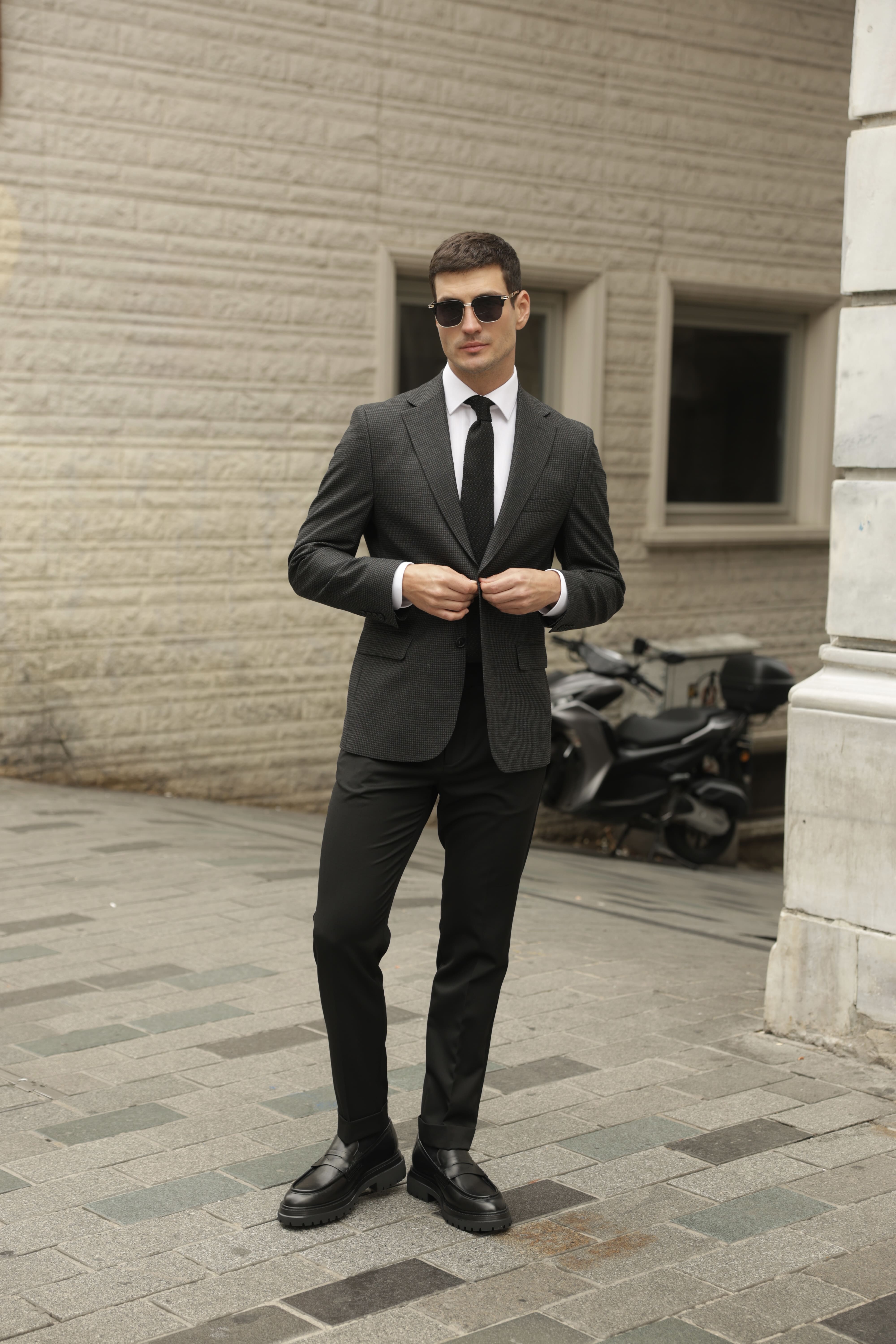 Erkek Siyah Flanel Ceket