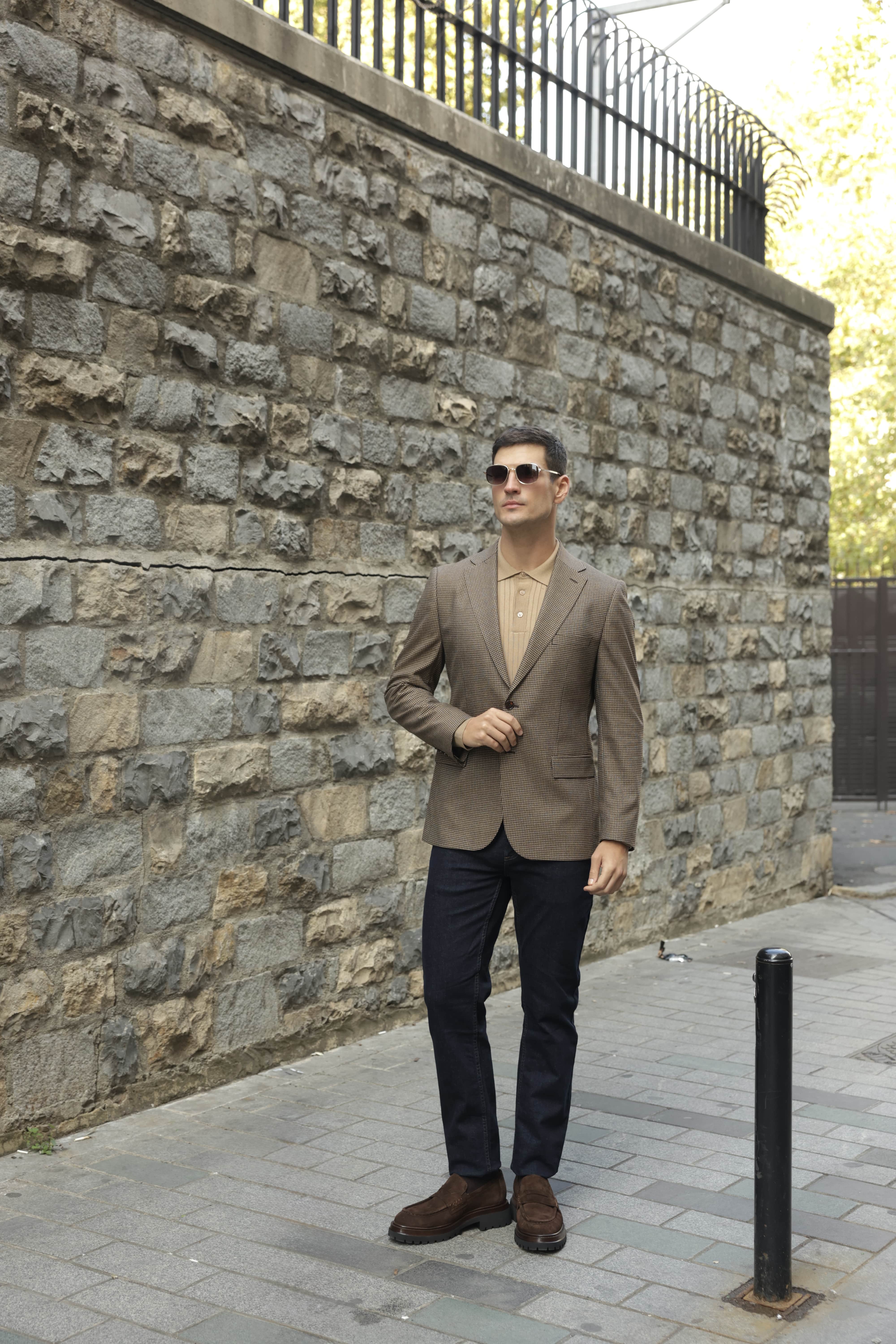 Erkek Kahverengi Flanel Ceket