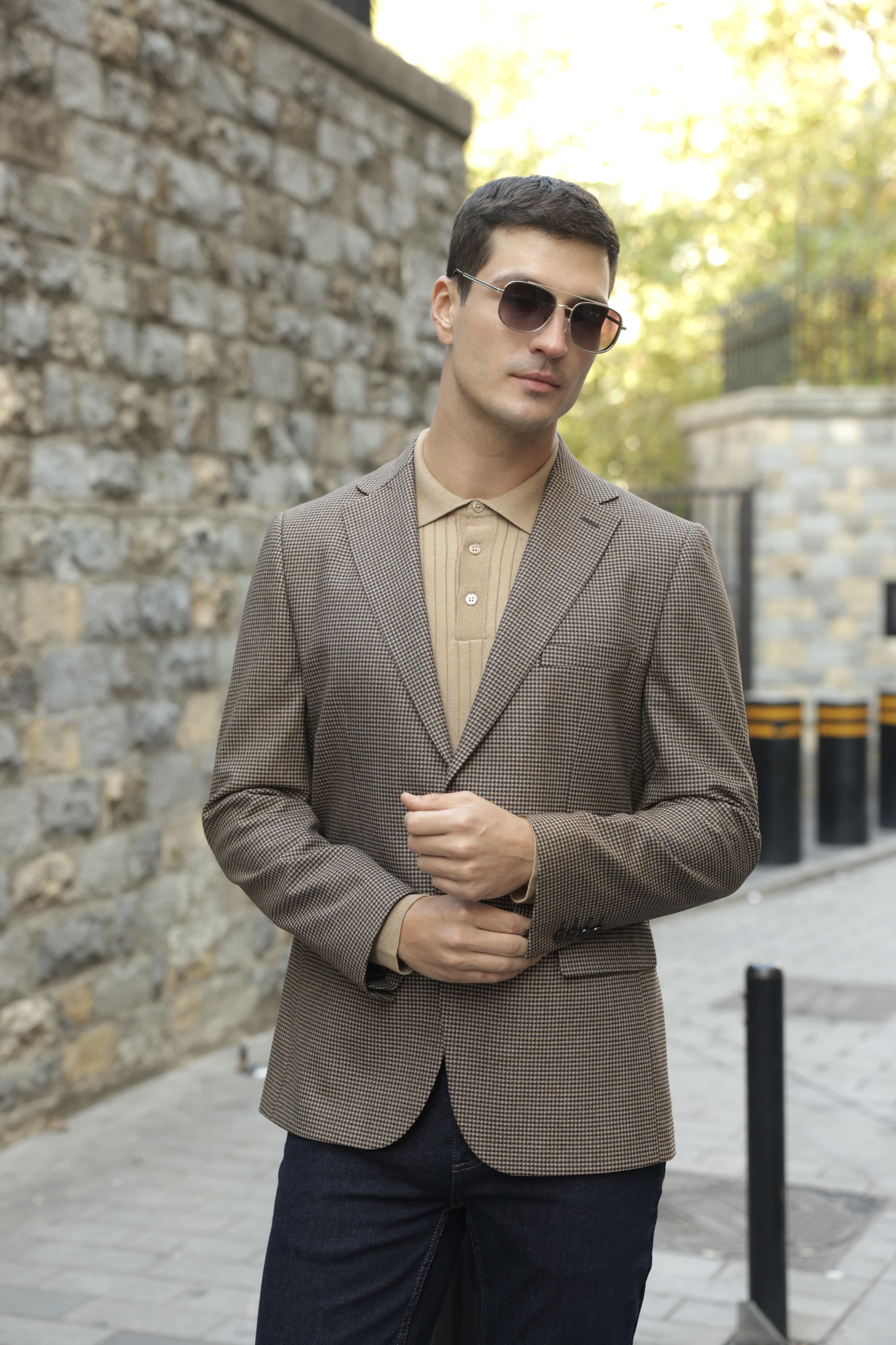 Erkek Kahverengi Flanel Ceket