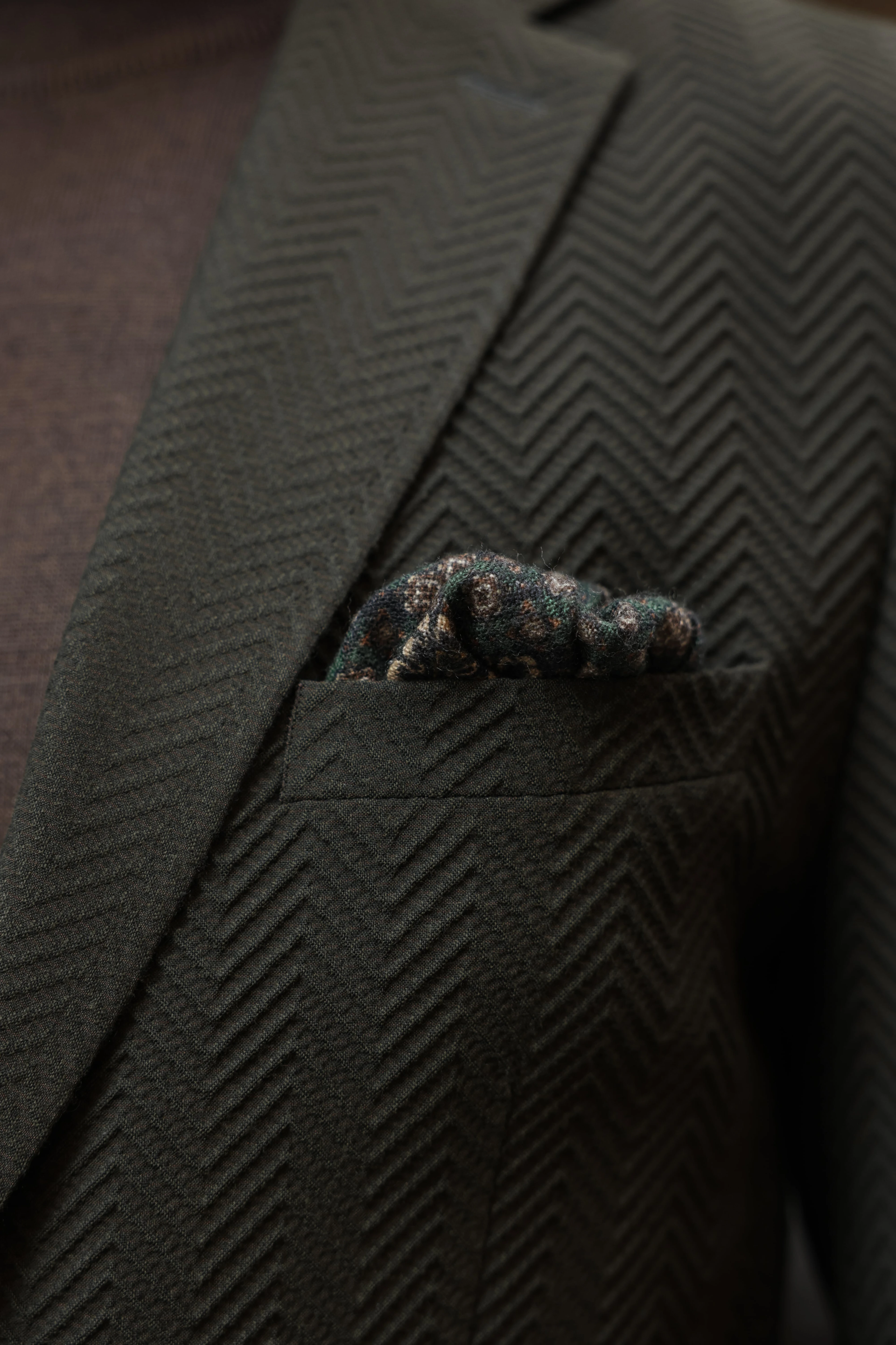 Erkek Haki Gofre Dokulu Ceket