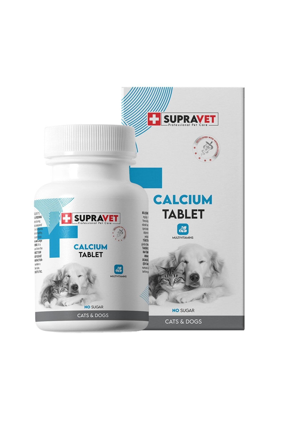 Supravet Calcium Kedi Köpek Kalsiyum Tablet 75 Adet
