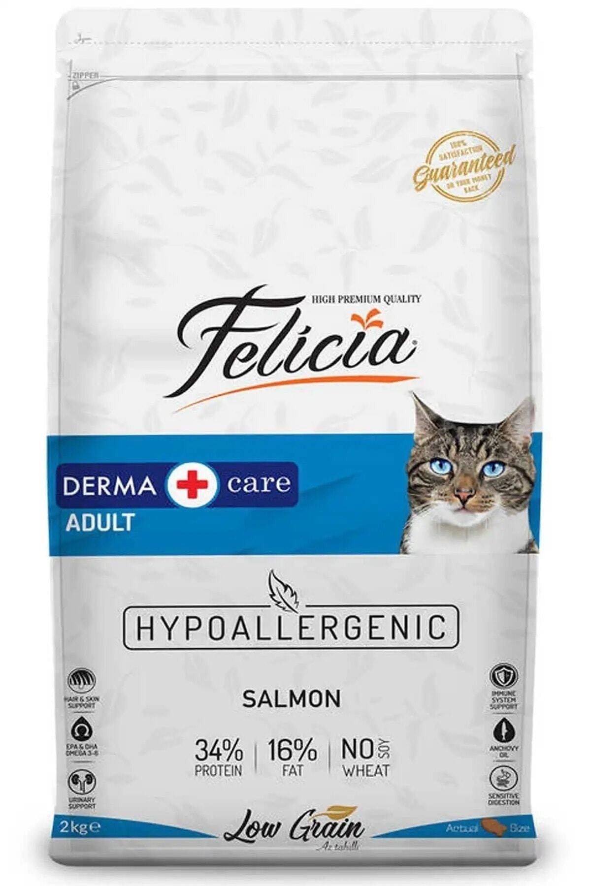 Felicia Hypoallergenic Düşük Tahıllı Somonlu Yetişkin Kedi Maması 2 Kg