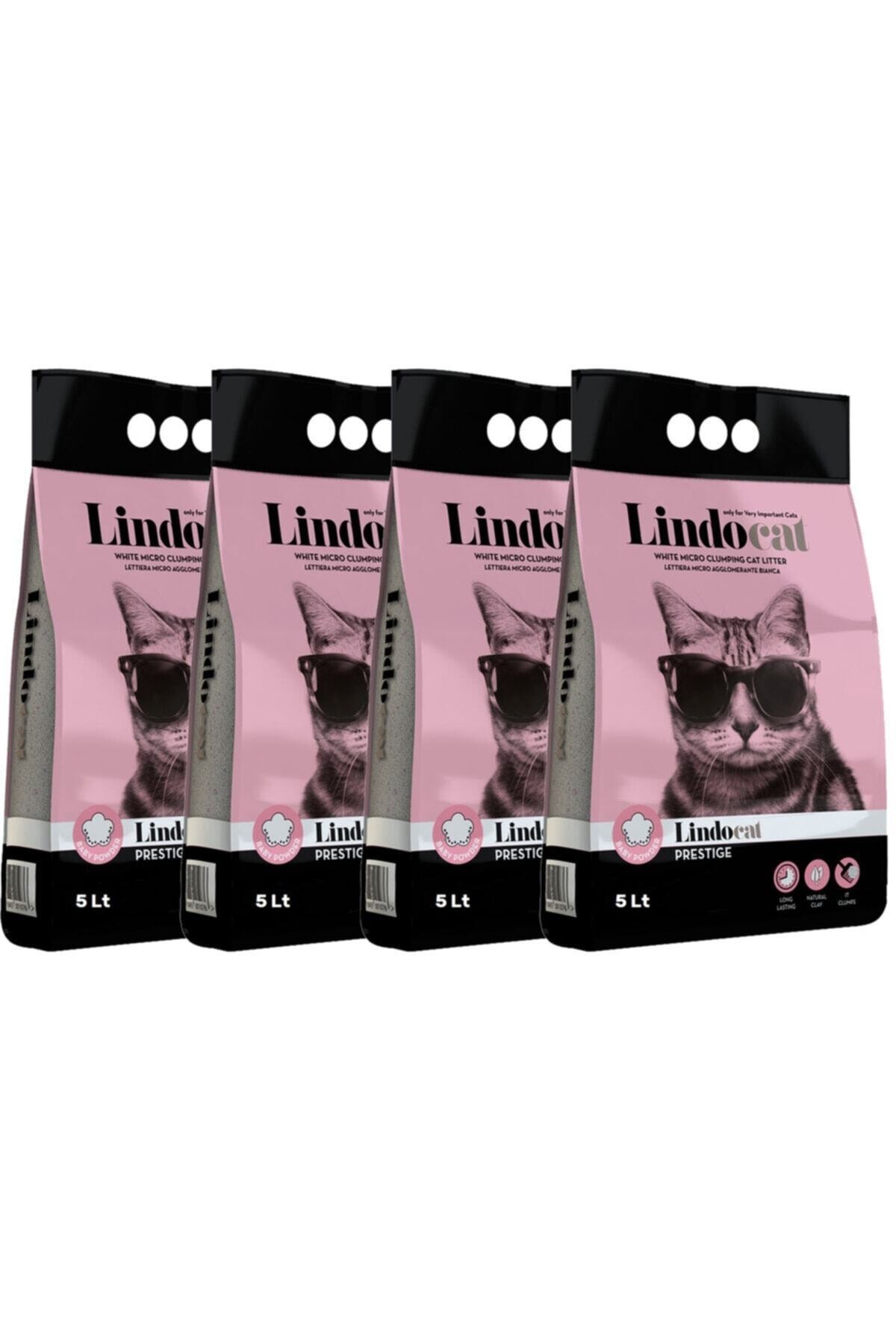 Lindocat Bebek Pudralı Ince Taneli Topaklanan Kedi Kumu 5 Lt X 4 Adet