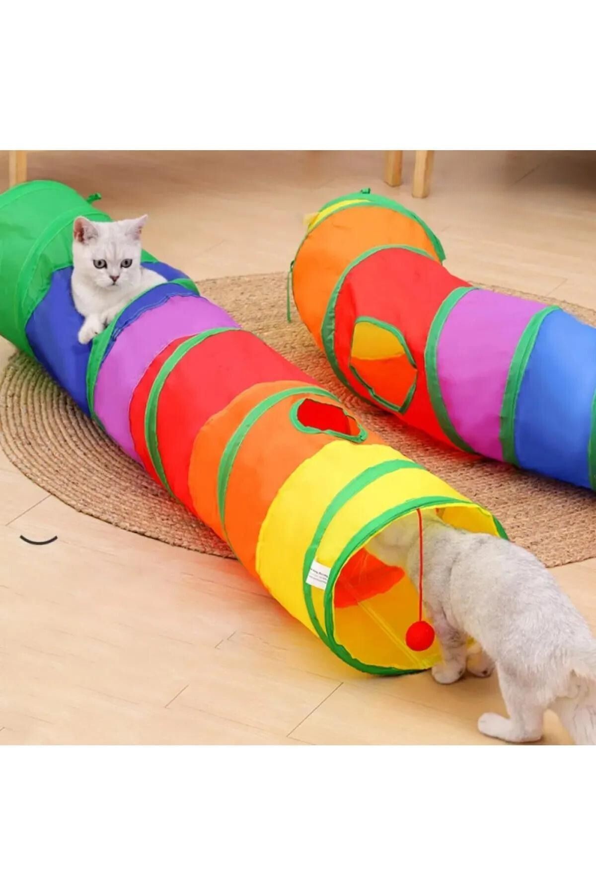 Petpal Düz Kedi Tüneli Katlanır Gökkuşağı Uzun Düz Kedi Köpek Oyun Tüneli Evcil Hayvan Oyun Tüneli