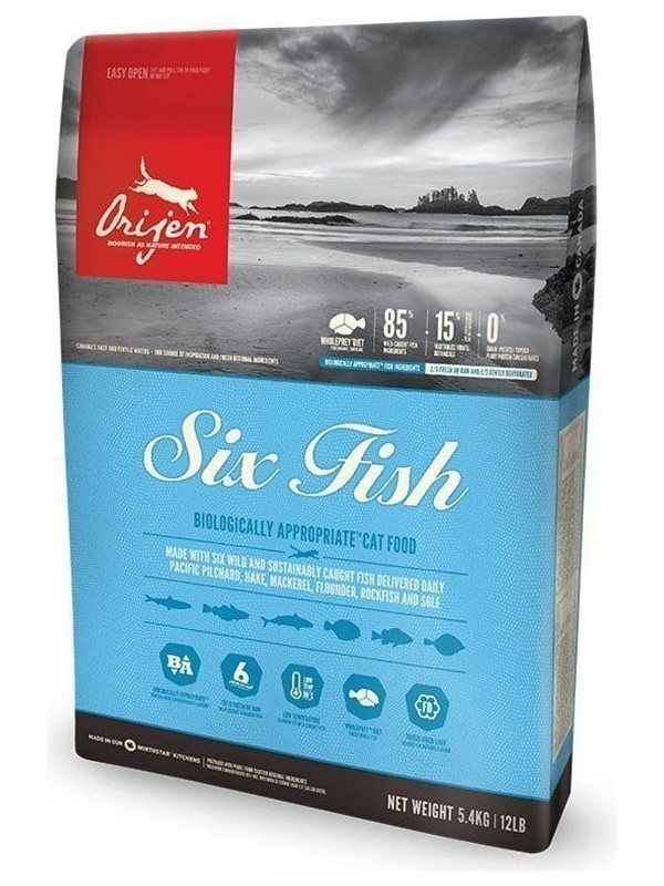 Orijen Cat Six Fish Tahılsız 6 Balıklı Yetişkin Kedi Maması 5.4 kg