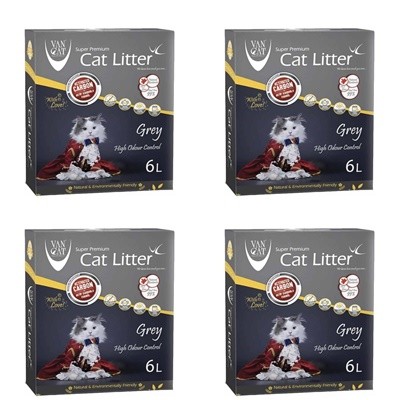 Vancat Aktif Karbon Kedi Kumu Kutu 6 Lt X 4 Adet