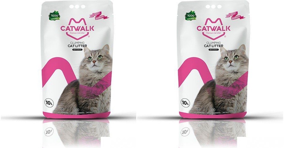 Catwalk Süper Topaklaşan Kedi Kumu Pudra 10 Lt X 2 Adet