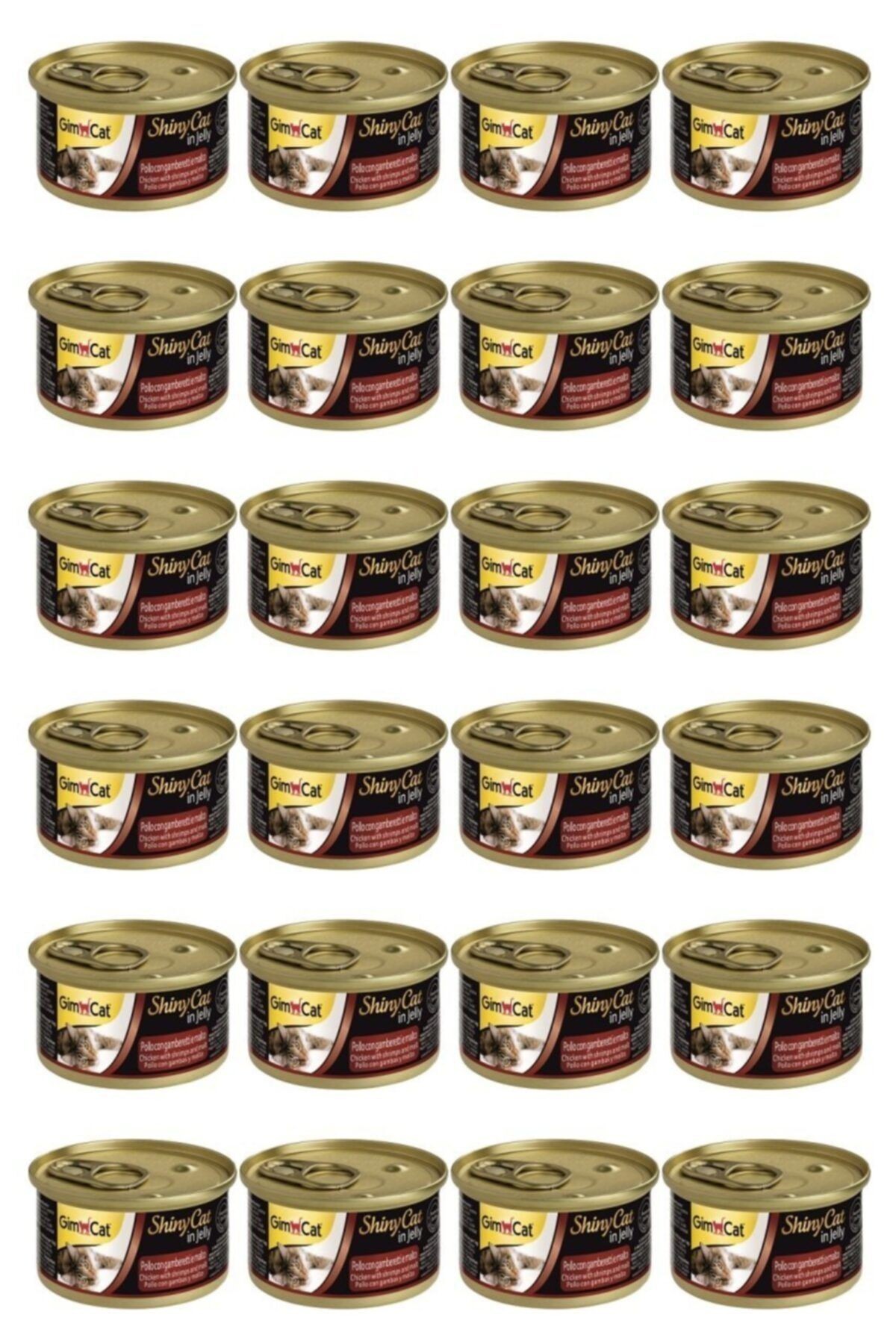 Gimcat Shinycat Tavuklu Karides Malt Konserve Kedi Maması 70 gr X 24 Adet