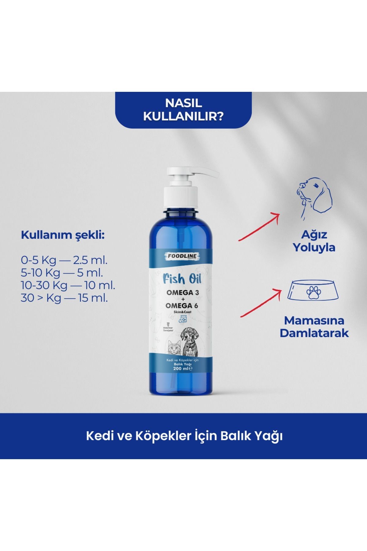 Fish Oil 200 Ml|omega 3&6 Içerikli Balık Yağı|kedi Ve Köpekler Için Tüy Ve Genel Sağlık Destekleyici