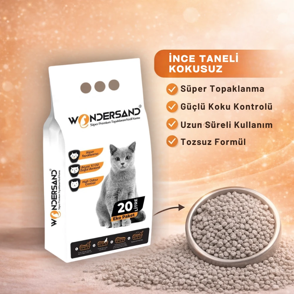 WonderSand Kokusuz İnce Taneli Süper Topaklanan Premium Beyaz