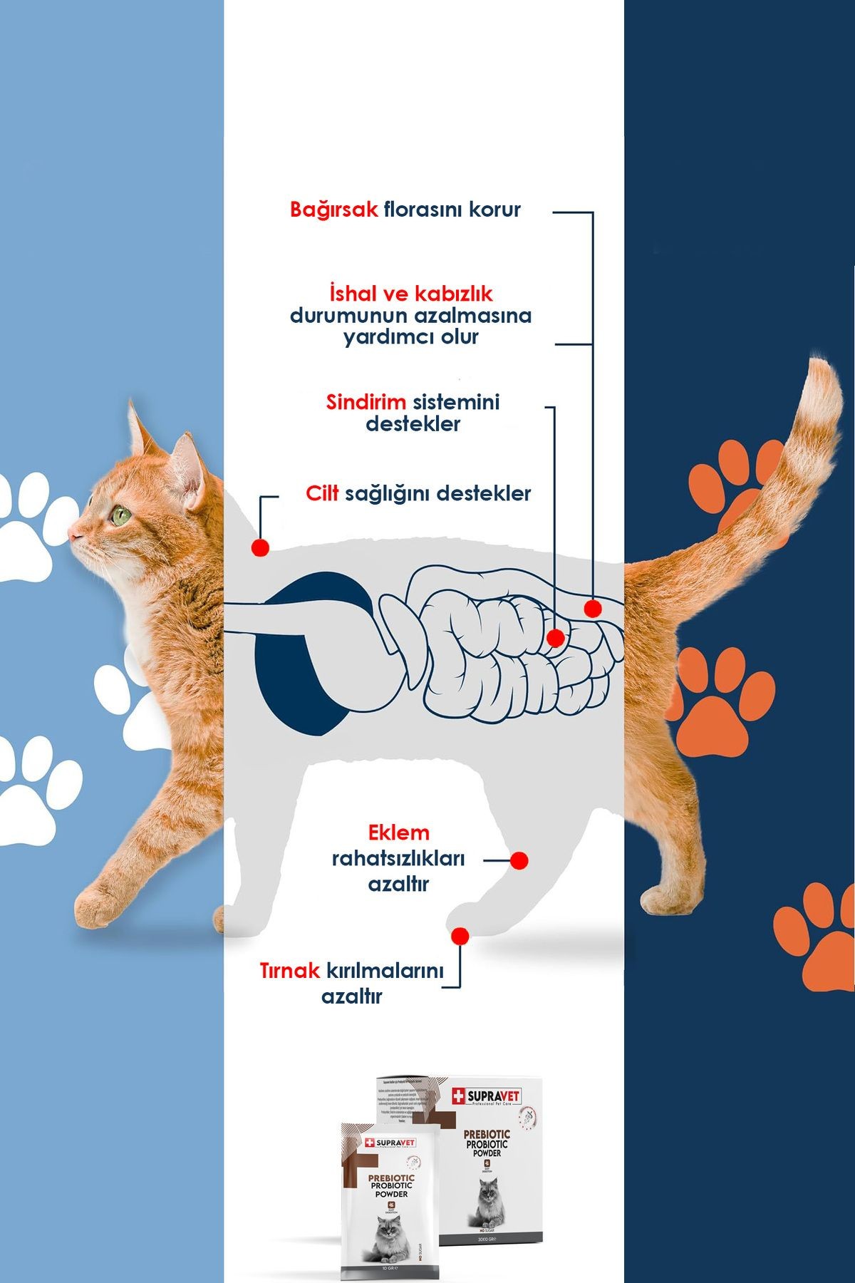 Supravet Toz Probiyotik + Prebiyotik Kedi 1.5 Gr x 30 Adet