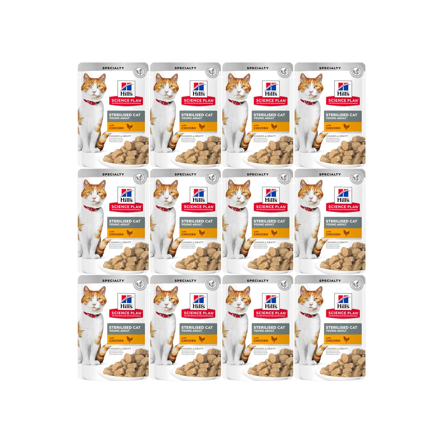 Hills Kısırlaştırılmış Tavuklu Yaş Kedi Maması 85 g x 12 Adet