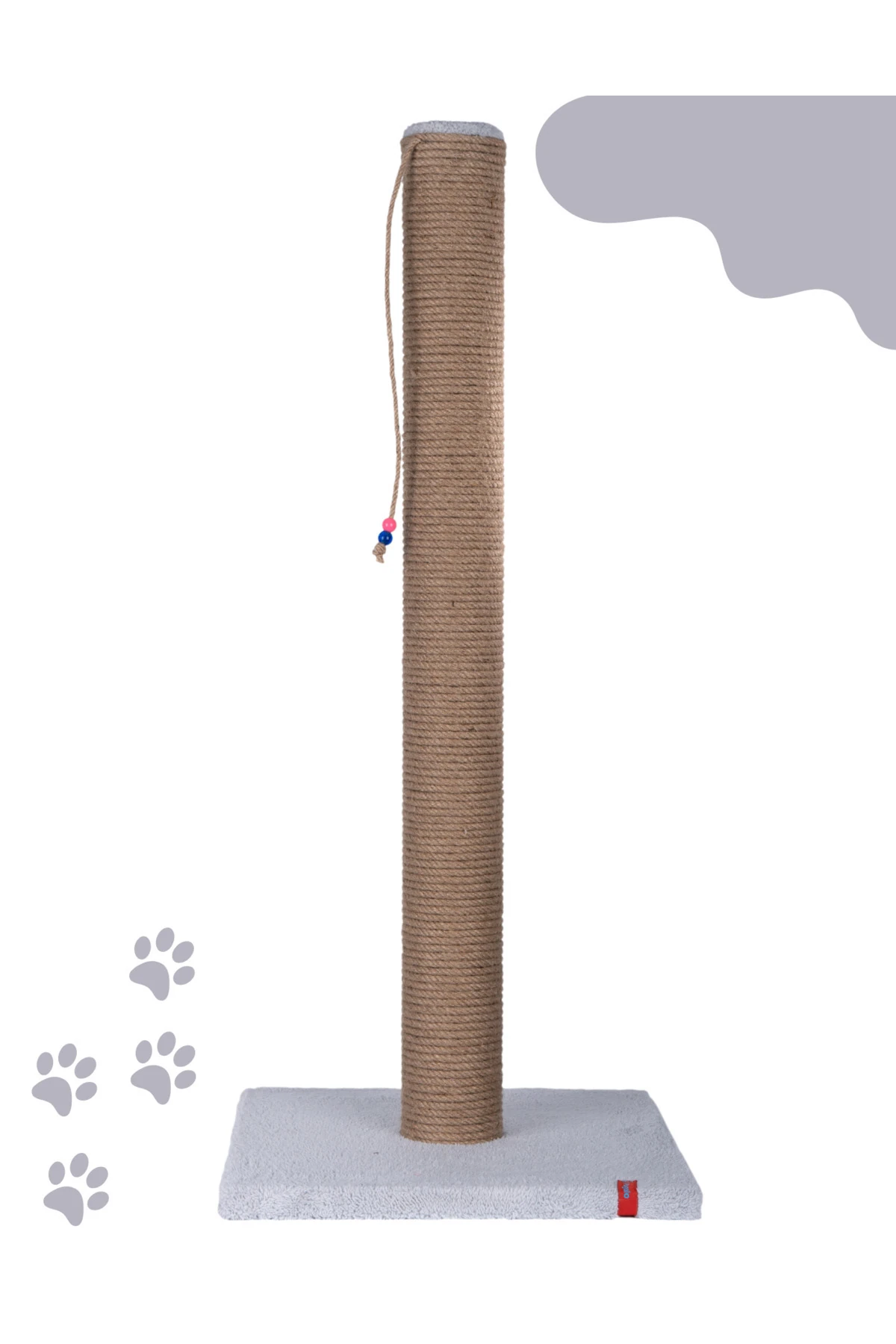 Petpal 90cm Catnipli Kalın Borulu Dev Tırmalama Tahtası Gri