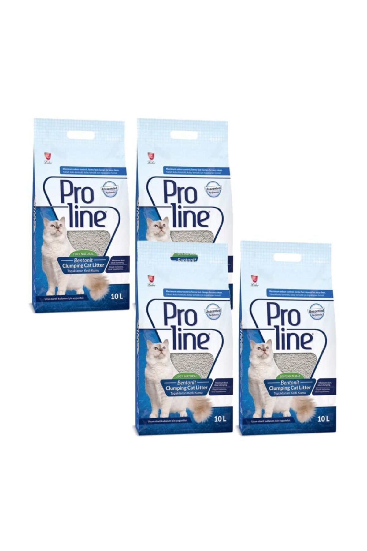 Proline Topaklaşan İnce Tane Kokusuz Kedi Kumu 10 x4 Adet