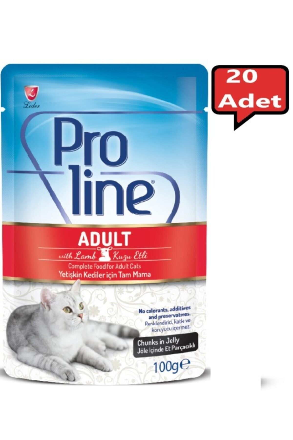Proline Pouch Kuzu Etli Kedi Konservesi 100 gr - 20 Adet