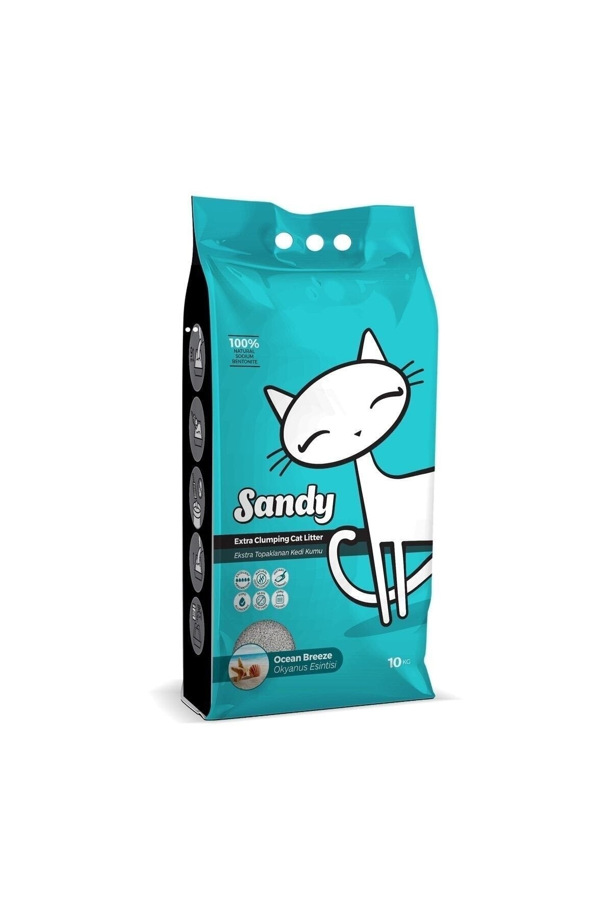 Sandy Okyanus Esintisi Topaklanan Kedi Kumu 10 Kg