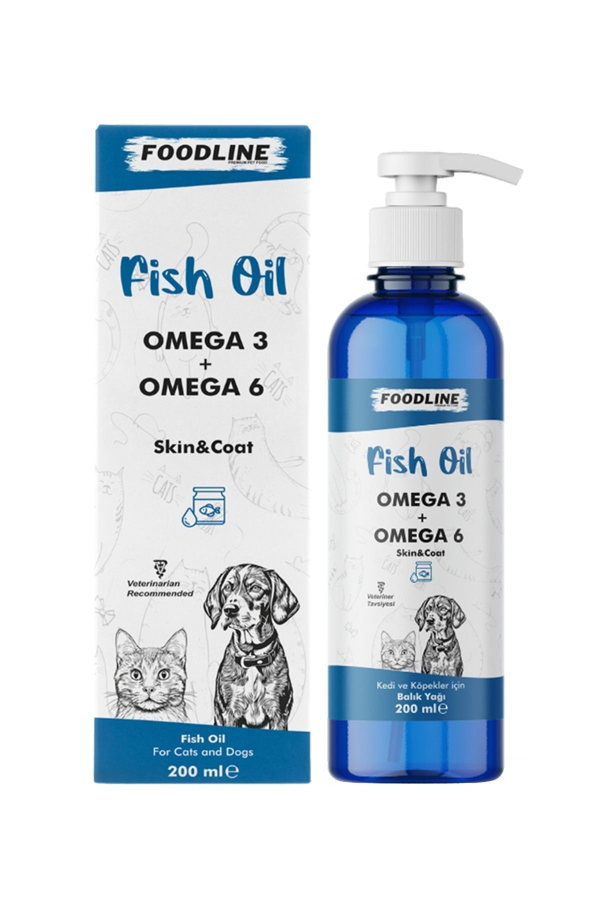 Fish Oil 200 Ml|omega 3&6 Içerikli Balık Yağı|kedi Ve Köpekler Için Tüy Ve Genel Sağlık Destekleyici