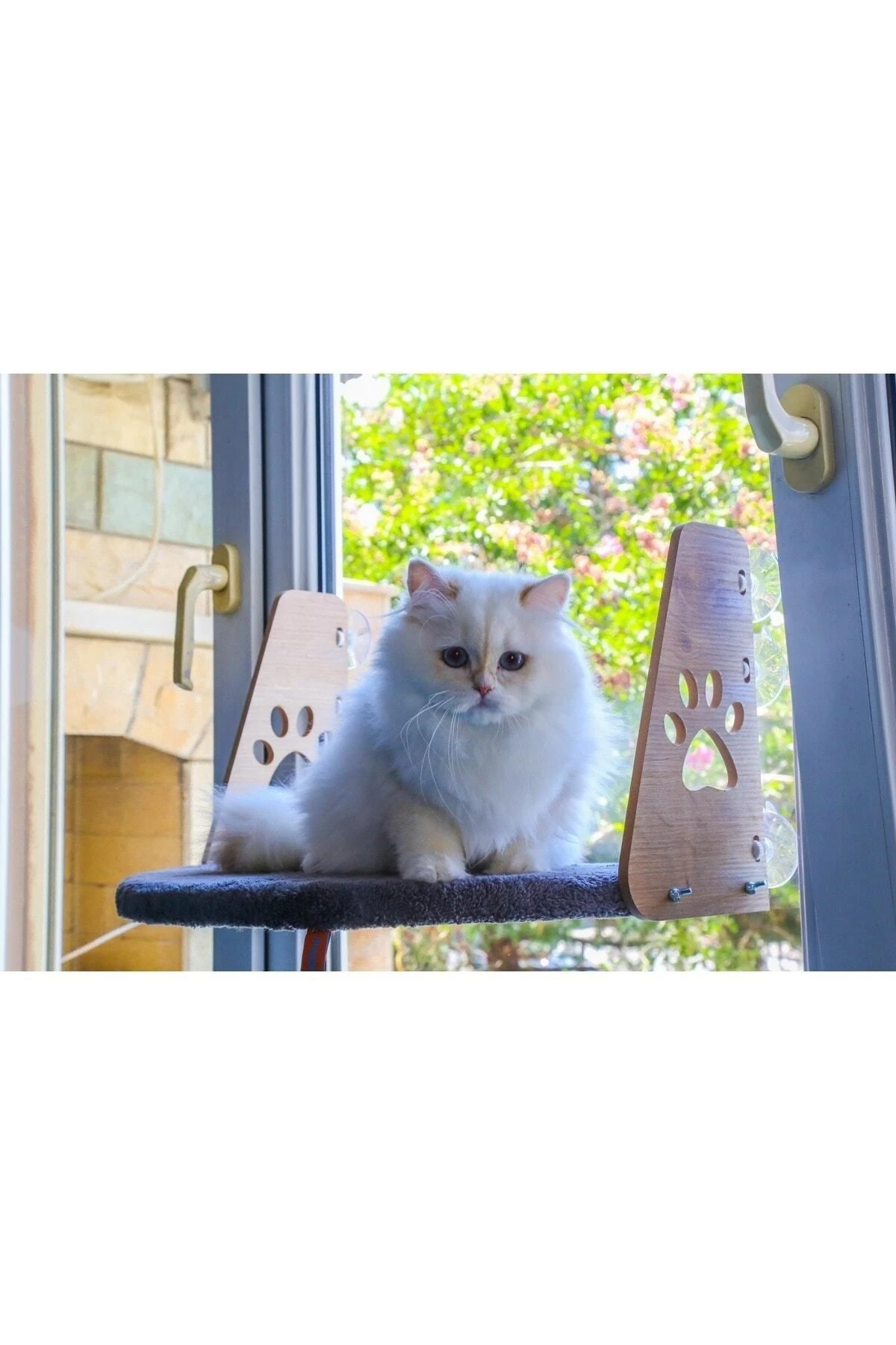 Petpal Cam Yatağı Vantuzlu Kedi Cam Yatağı Vantuzlu Yatak Gri