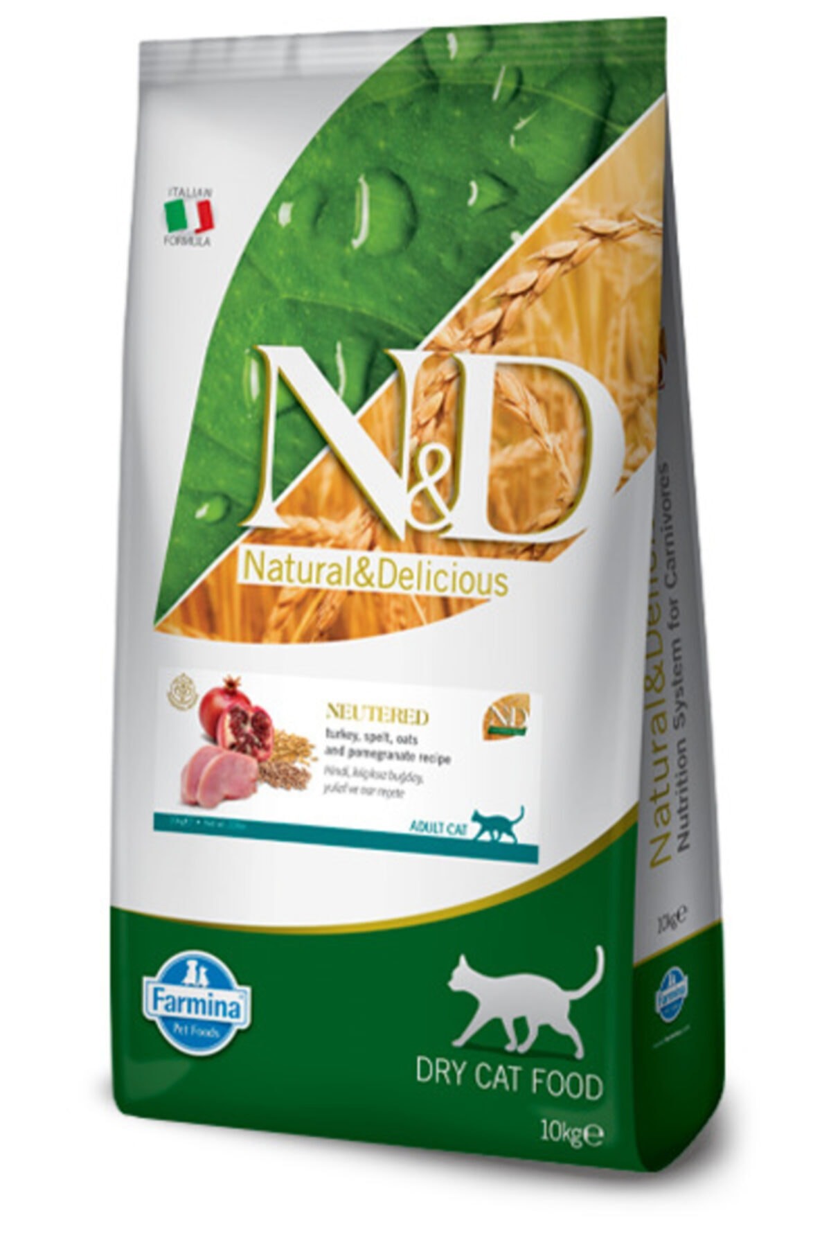 N&D Kısırlaştırılmış Hindi Kılçıksız Buğday Yulaf Ve Narlı Kedi Maması 10 Kg