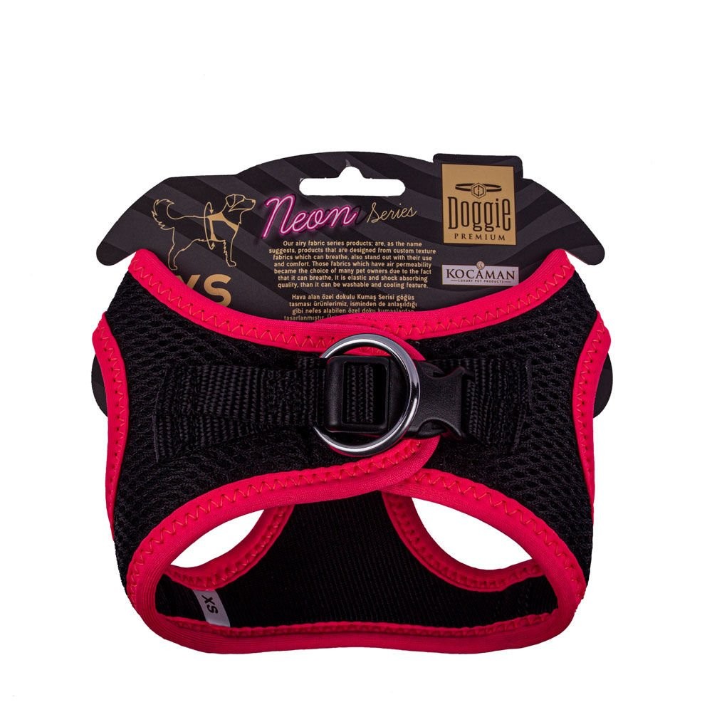 DOGGİE NEON KÜÇÜK IRK GÖĞÜS TASMASI PEMBE XS-30-34CM