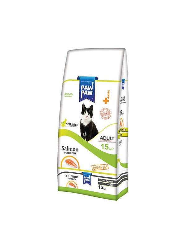 Pawpaw Sterilised Somonlu Kısırlaştırılmış Kedi Maması 15 Kg