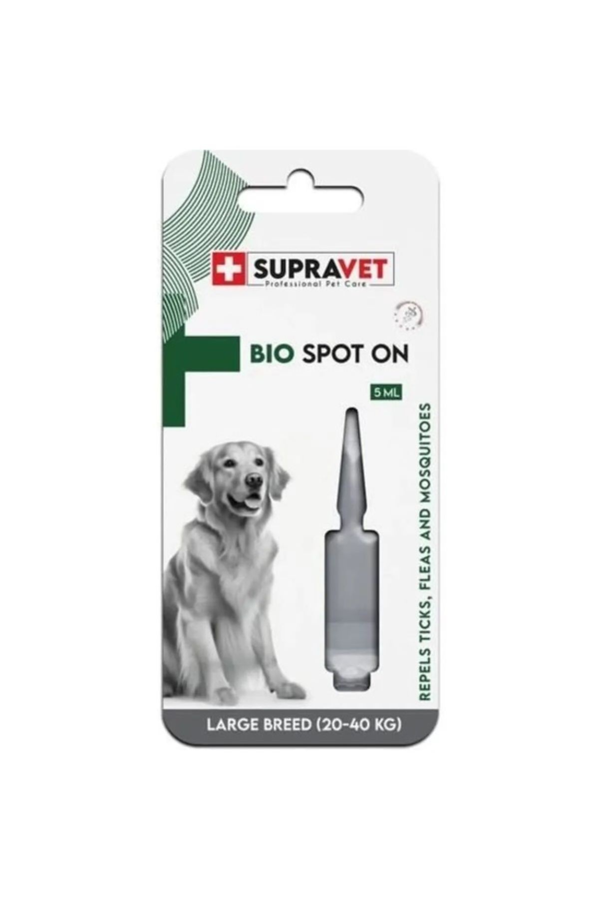 Supravet Büyük Irk Köpek Deri Ve Tüy Bakım Yağı Bit Pire Kene Damlası 20-40Kg 2 Adet x 5ml
