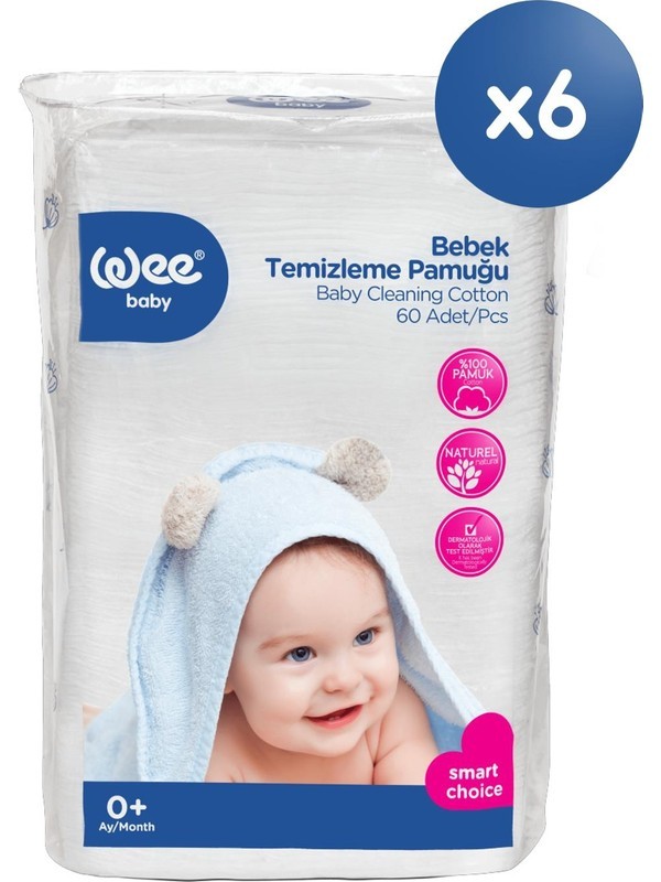 Wee Baby Bebek Temizleme Pamuğu Seti (60X6 360 Adet)
