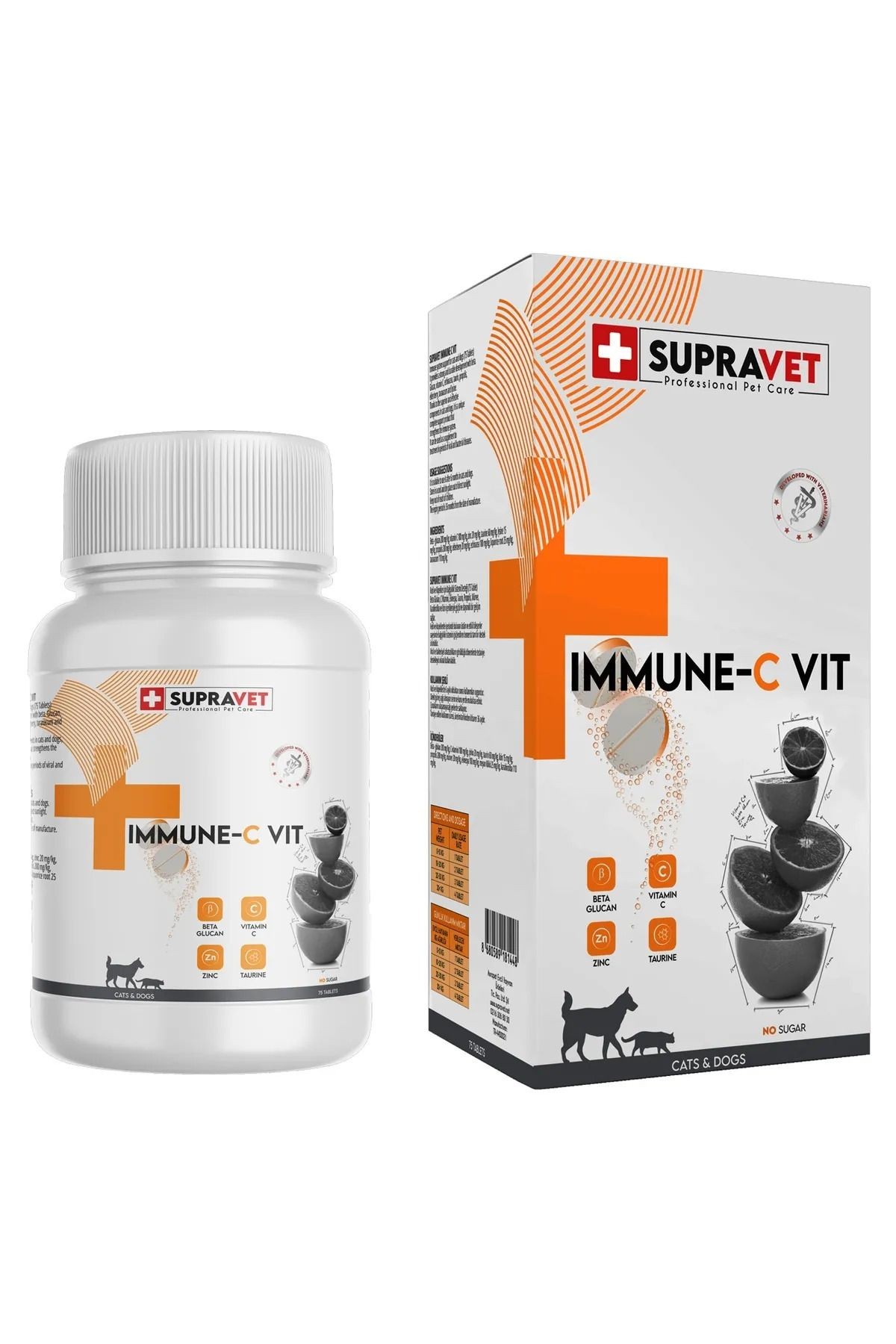 Supravet Kedi Köpek Immune C-Vitamin 75 Tablet