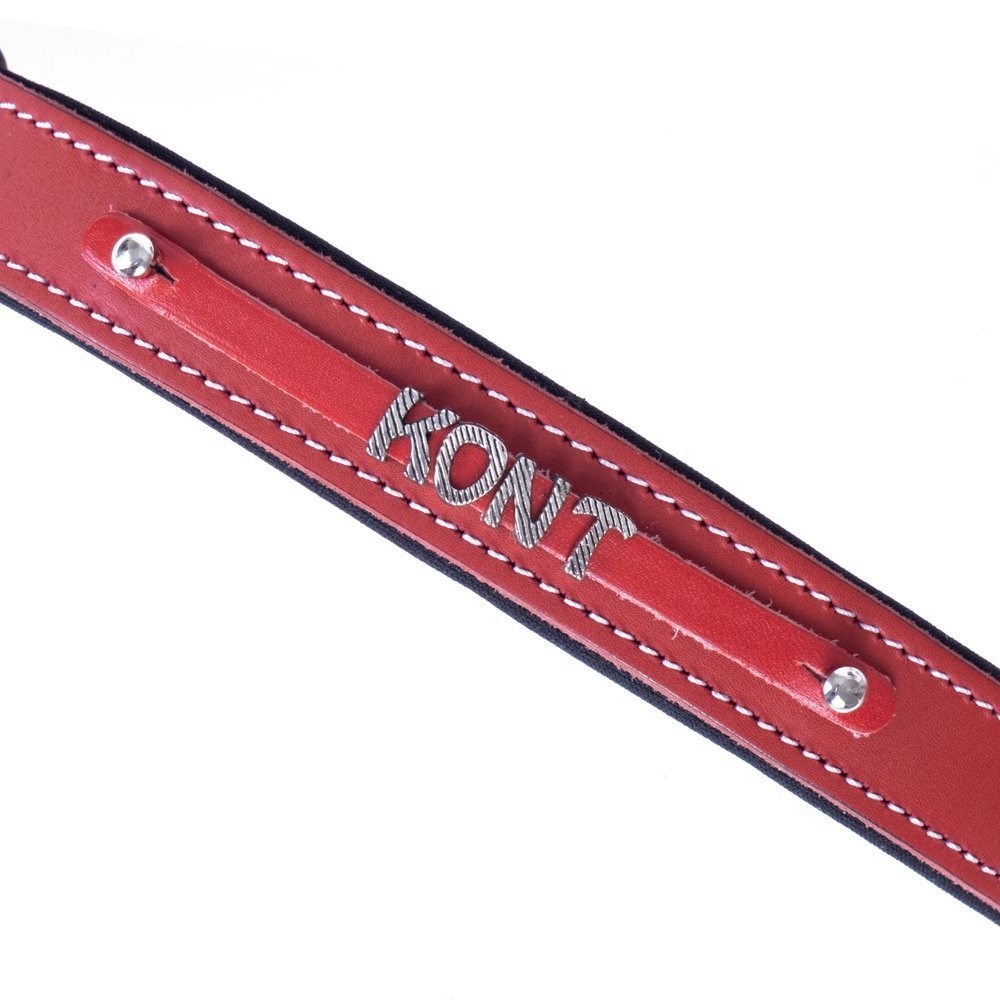 DOGGİE KONFOR DERİ İSİMLİKLİ BOYUN TASMASI KIRMIZI 1,5X25-30CM