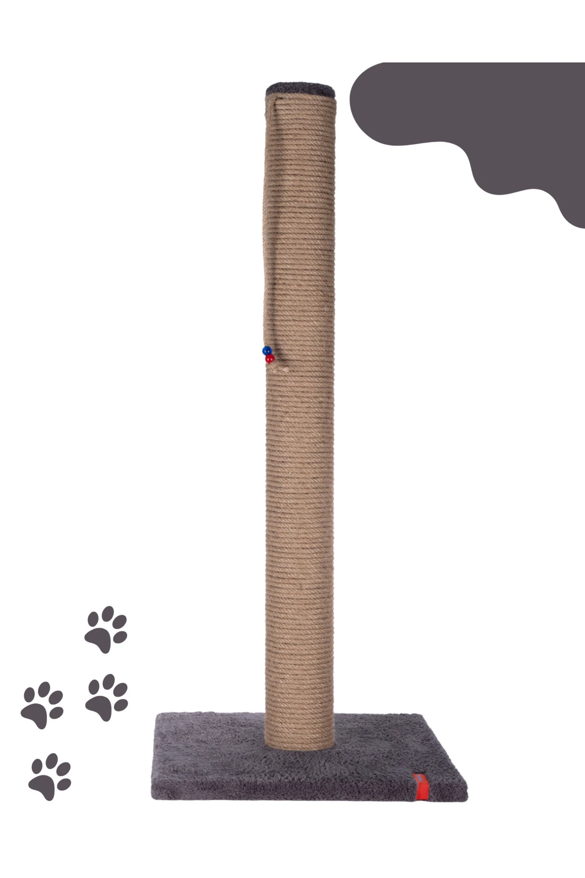 Petpal 90cm Catnipli Kalın Borulu Dev Tırmalama Tahtası Antrasit Minder Yüzey