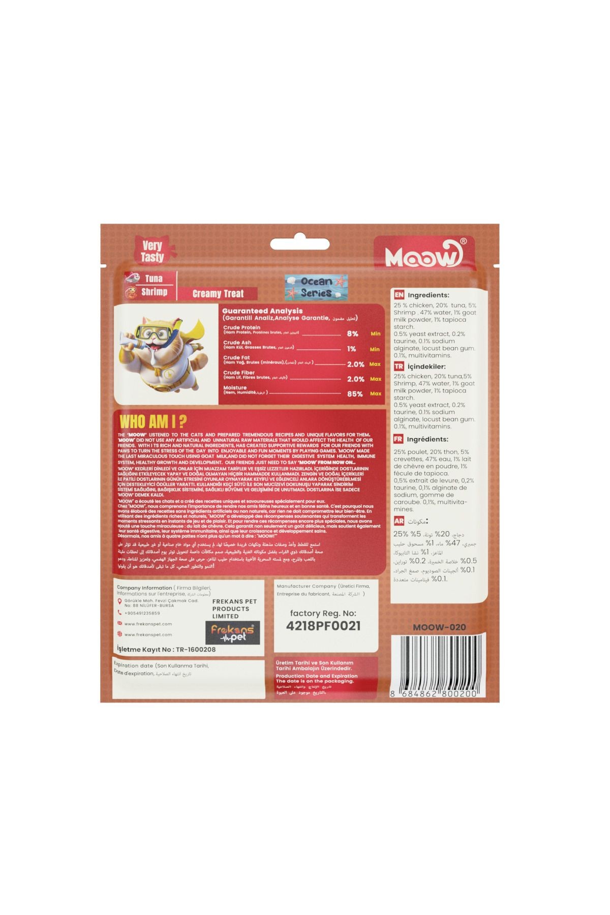 Moow Ton Balıklı Karidesli Keçi Sütlü Kedi Krema Ödülü 30x12g