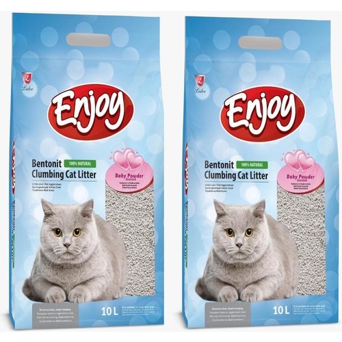 Enjoy Kedi Kumu Baby Powder İnce Tane 10 Lt X 2 Adet