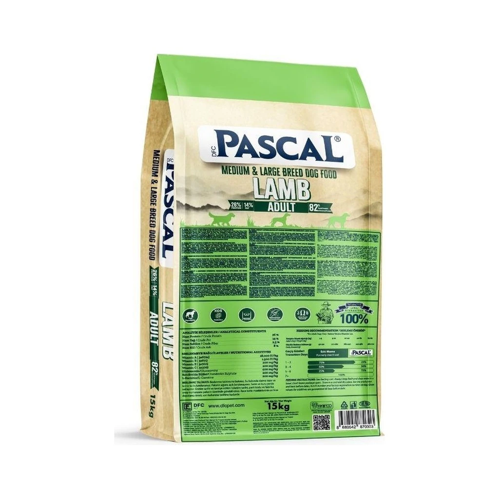 Pascal Kuzu Etli Orta Ve Büyük Irk Yetişkin Köpek Maması 3 Kg
