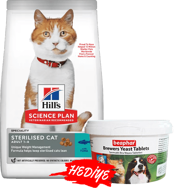 Hills Ton Balıklı Kısırlaştırılmış Kedi Maması 3kg + Beaphar Kedi Köpek Sarımsaklı Tablet Hediyeli
