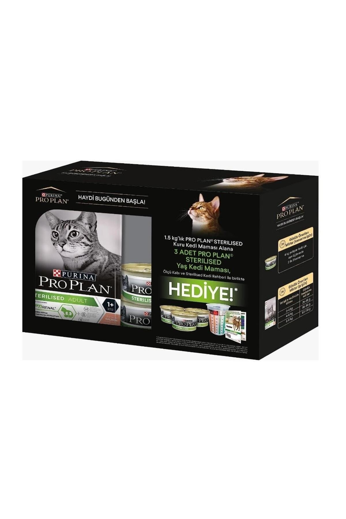 Proplan Sterilised Somon Yetişkin Kedi Maması 1,5 Kg + 3X85 Gr Yaş Mama Hediyeli
