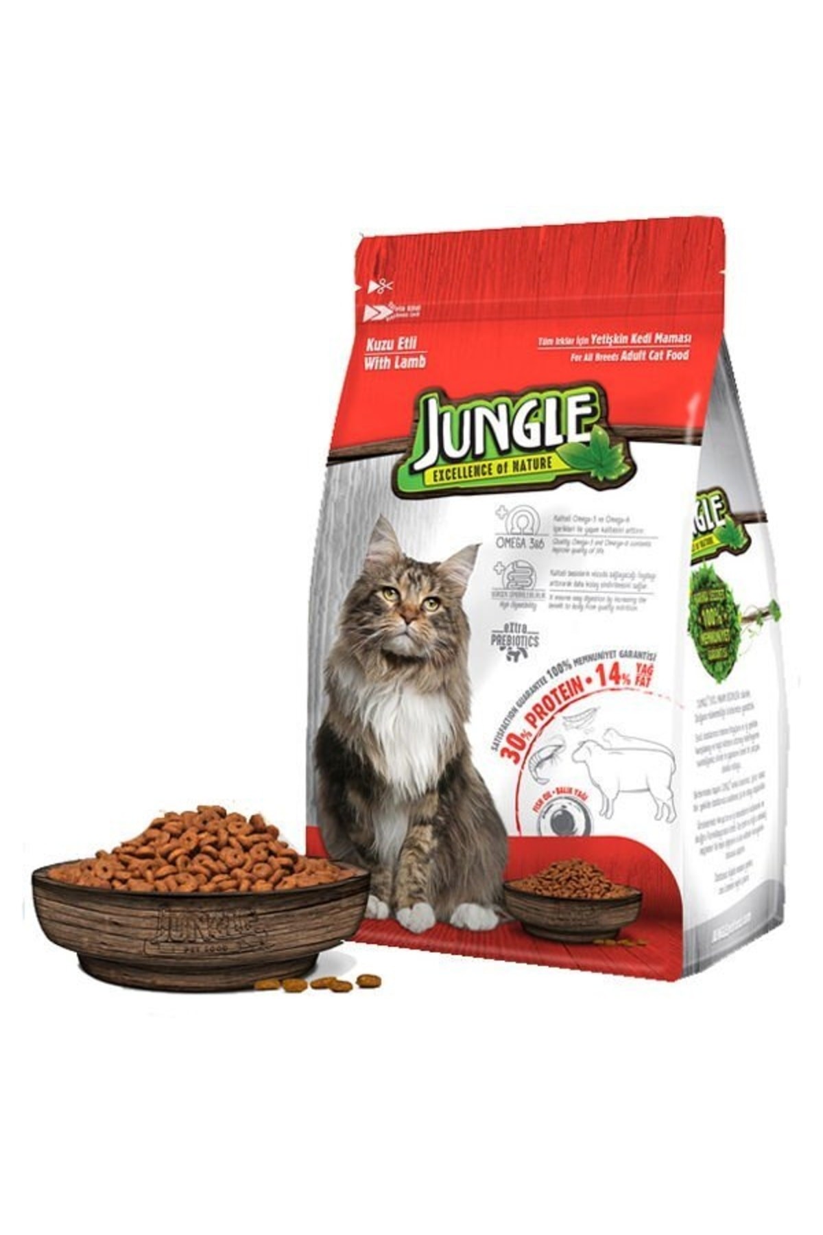 Jungle Kuzu Etli Yetişkin Kedi Maması 1,5 Kg
