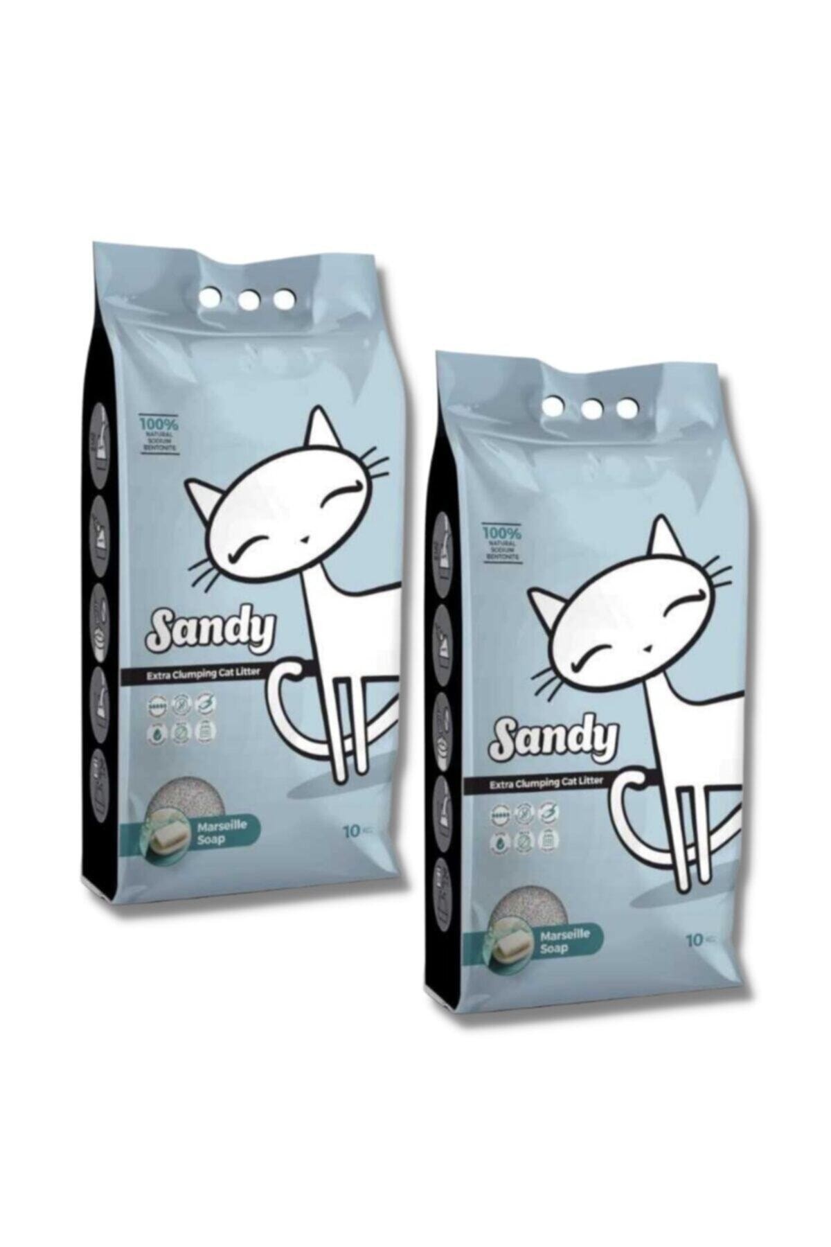 Sandy Marsilya Sabunu Ekstra Topaklanan Sodyum Bentonit Kedi Kumu 10 Kg X 2 Adet