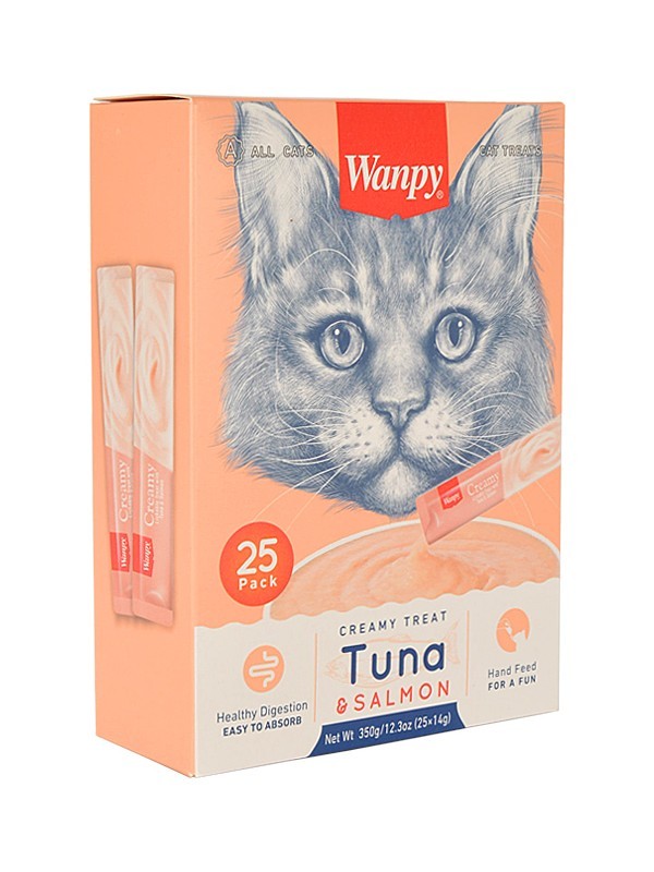 Wanpy Ton Balığı & Somonlu Sıvı Kedi Ödülü 25*14 gr